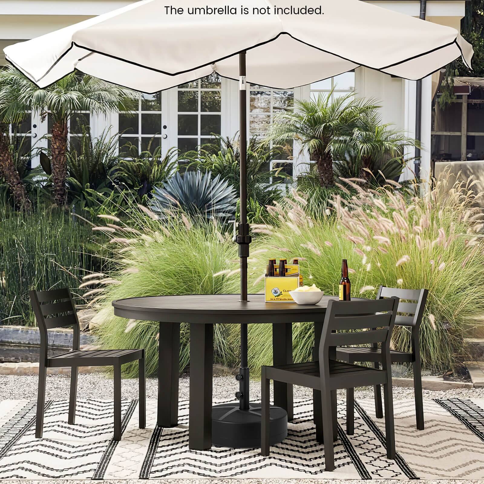 The umbrella is not included.