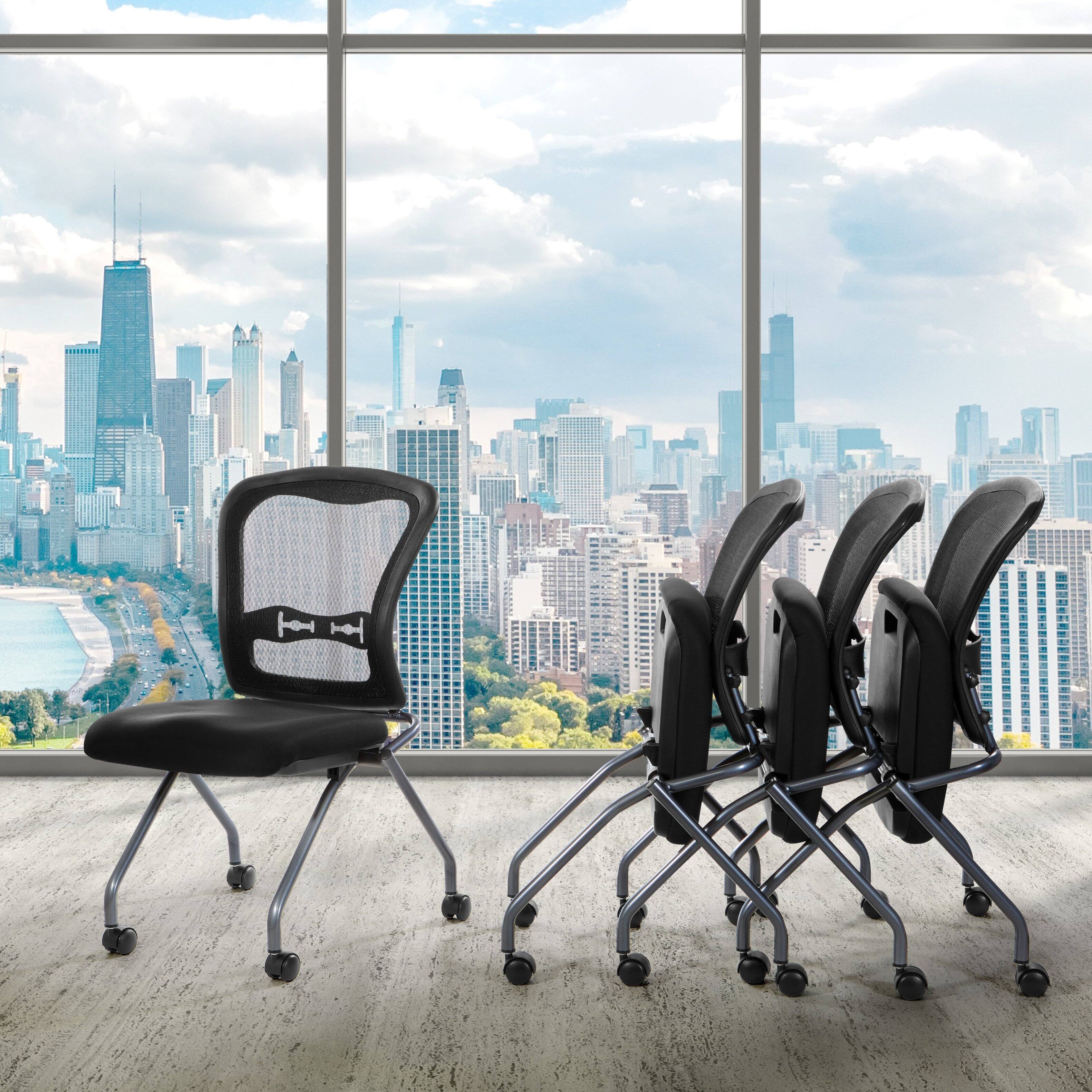 Alt View 1. Office Star Products - Soft-Flex Frame Folding/Nesting Office Visitor Chair - Coal.