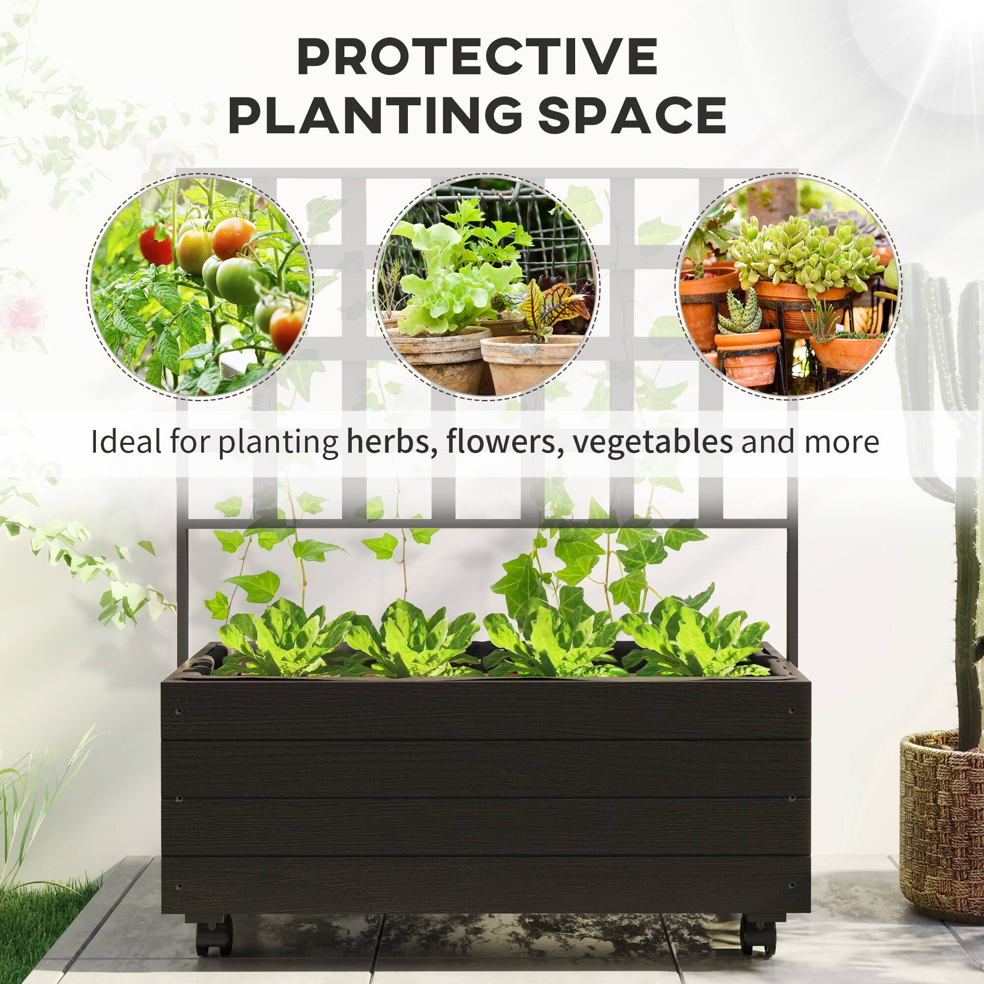 PROTECTIVE PLANTING SPACE

Ideal for planting herbs, flowers, vegetables and more