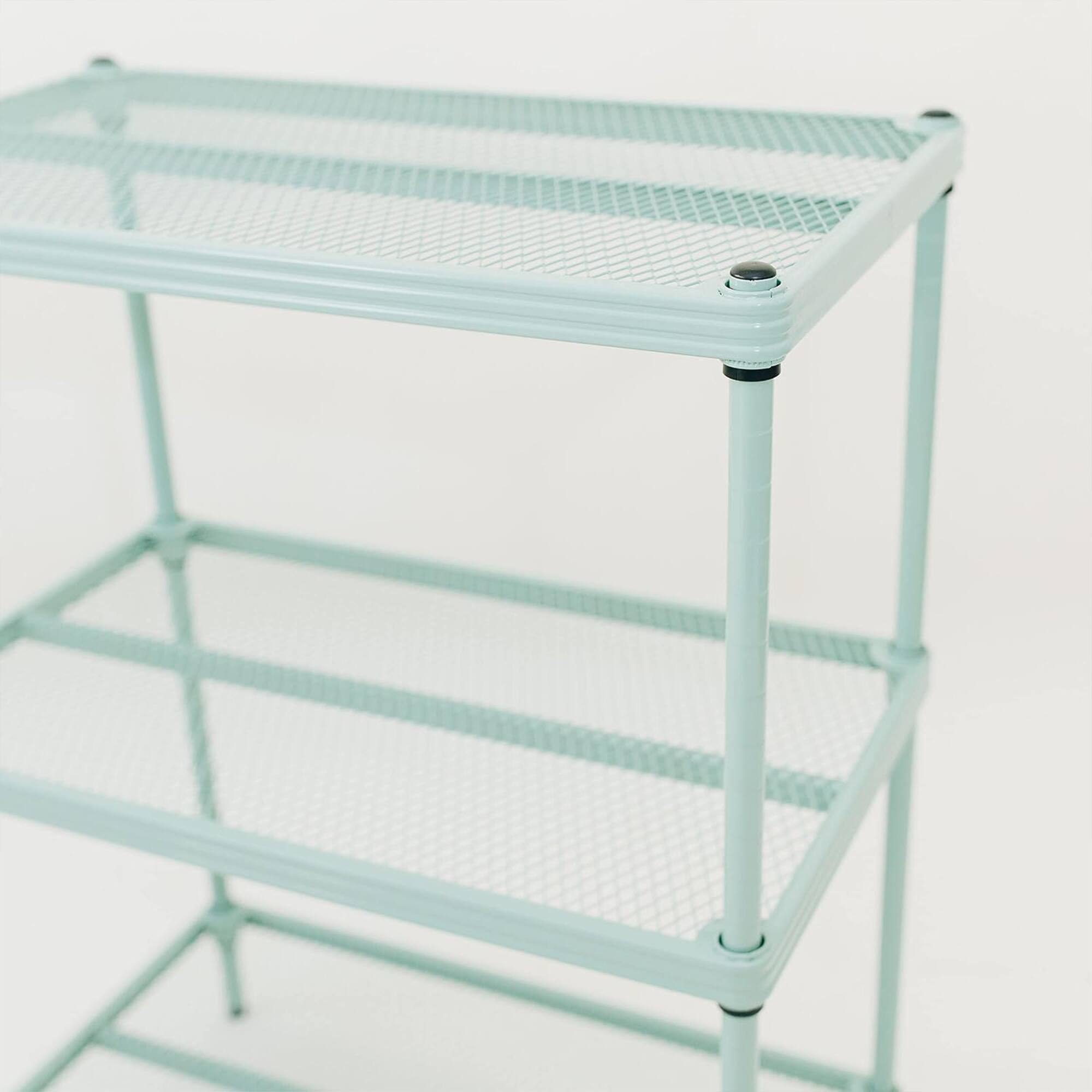 Alt View 5. Design Ideas - Design Ideas MeshWorks 3 Tier Full-Size Metal Storage Shelving Unit Rack, Green - Sage Green.
