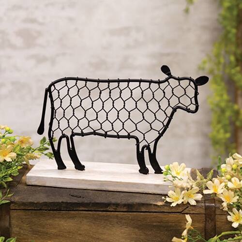 Angle. BreeBe - Black Chicken Wire Cow - Black.