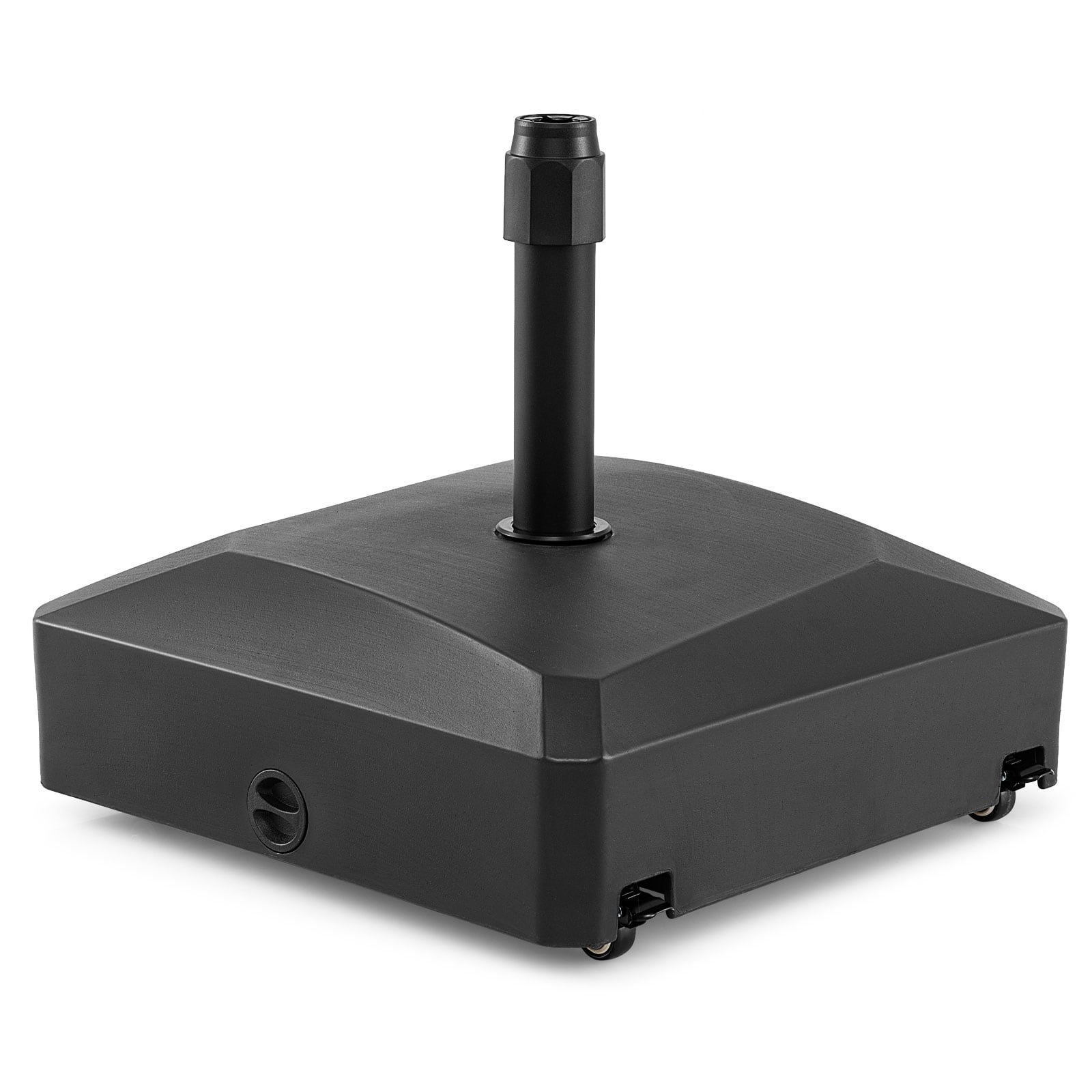 Costway - 176 LBS Mobile Fillable Patio Umbrella Base with 4 Wheels 2 Locks for 1.4-1.9" Pole - Black