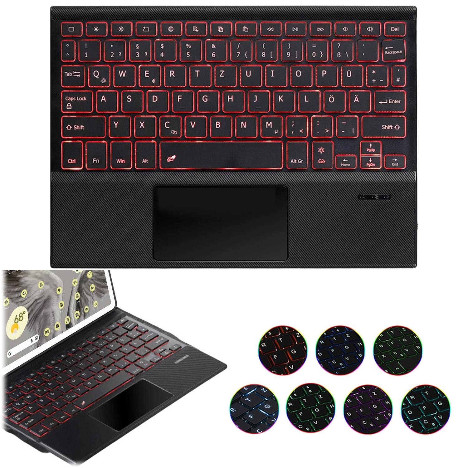 Alt View 13. SaharaCase - Keyboard Case for Google Pixel Tablet - Black.