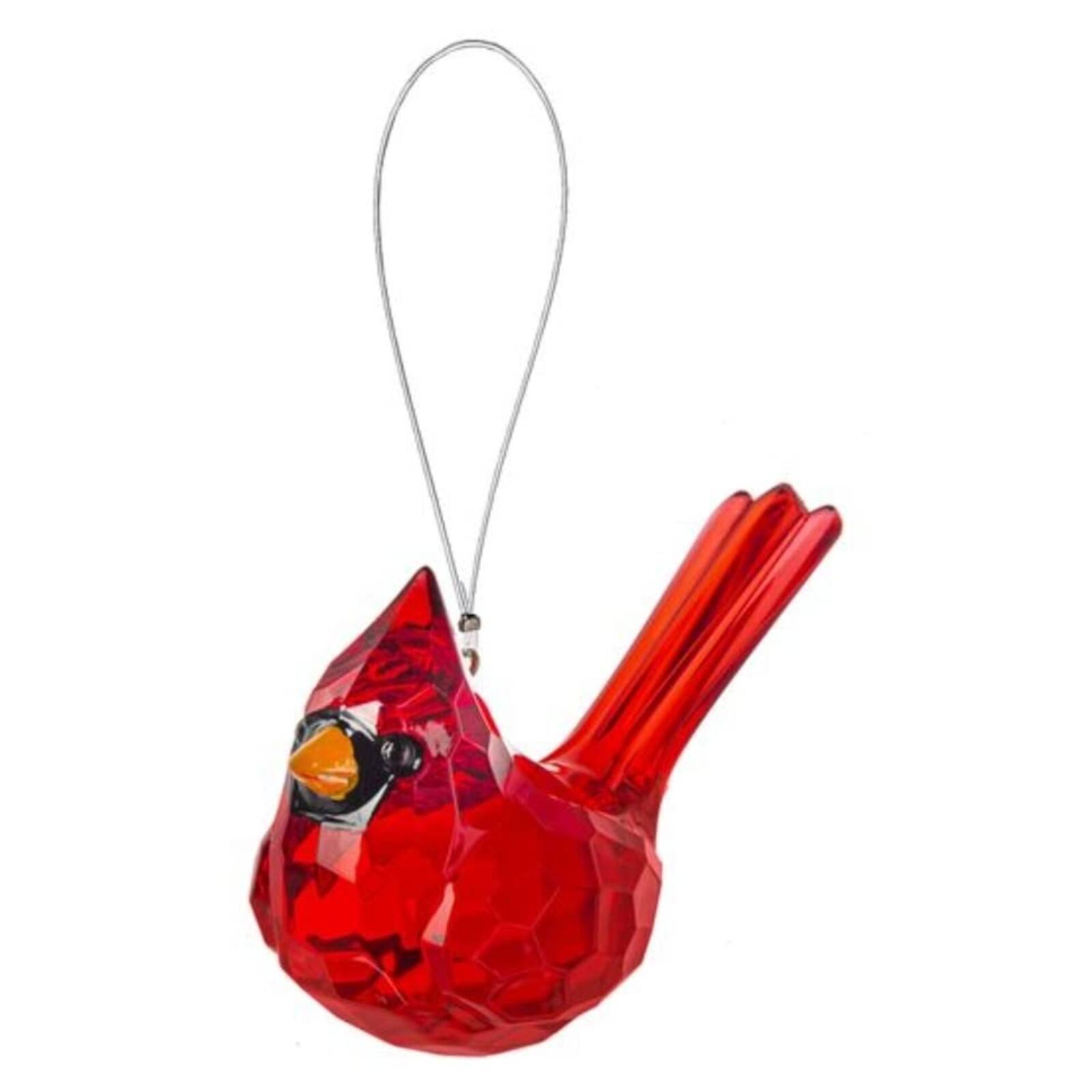 Angle. Ganz - Red Elegant Cardinal Acrylic Christmas Tree Ornament - Red.