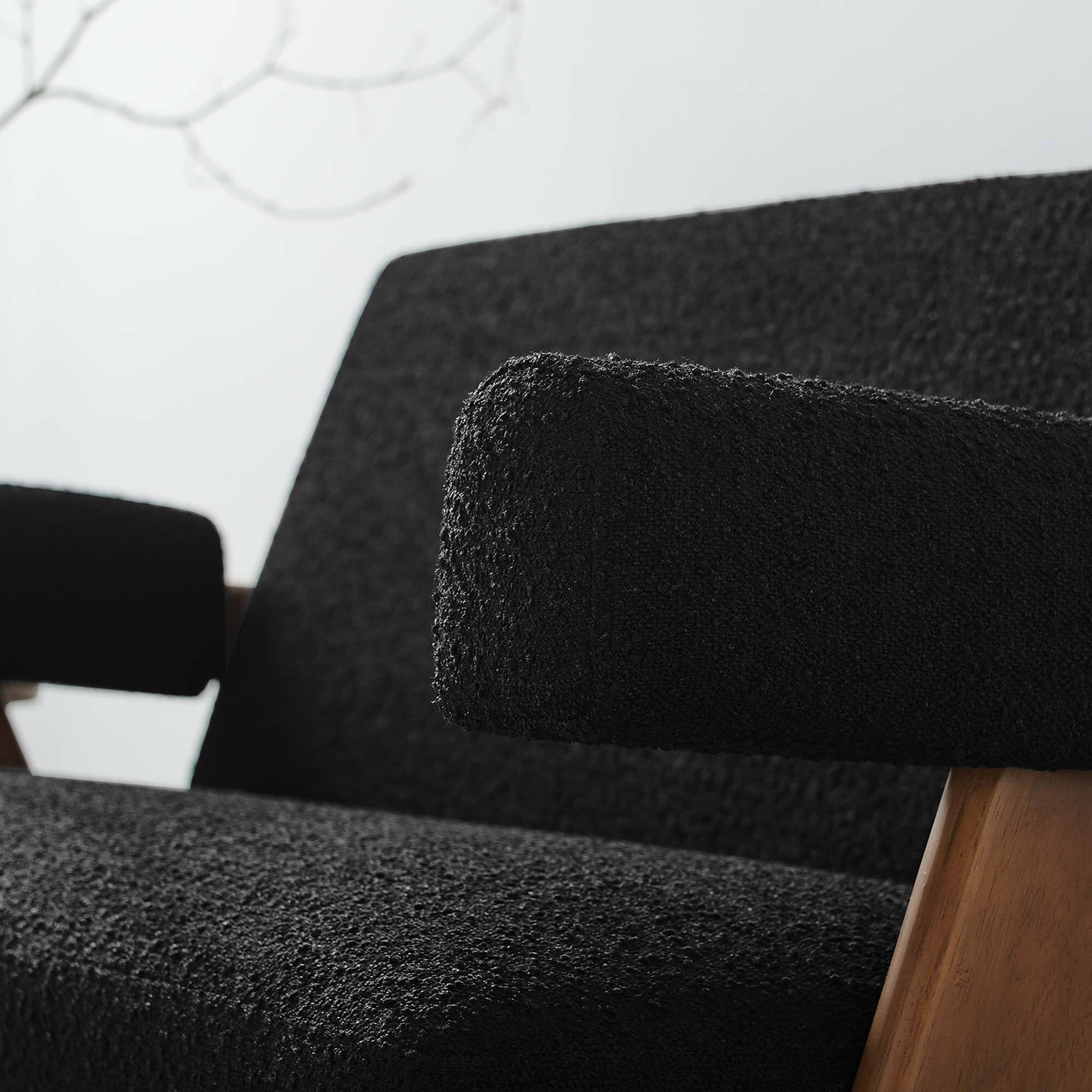Alt View 1. Modway - Lyra Boucle Fabric Loveseat by Modway - Black.