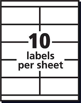 10 labels per sheet