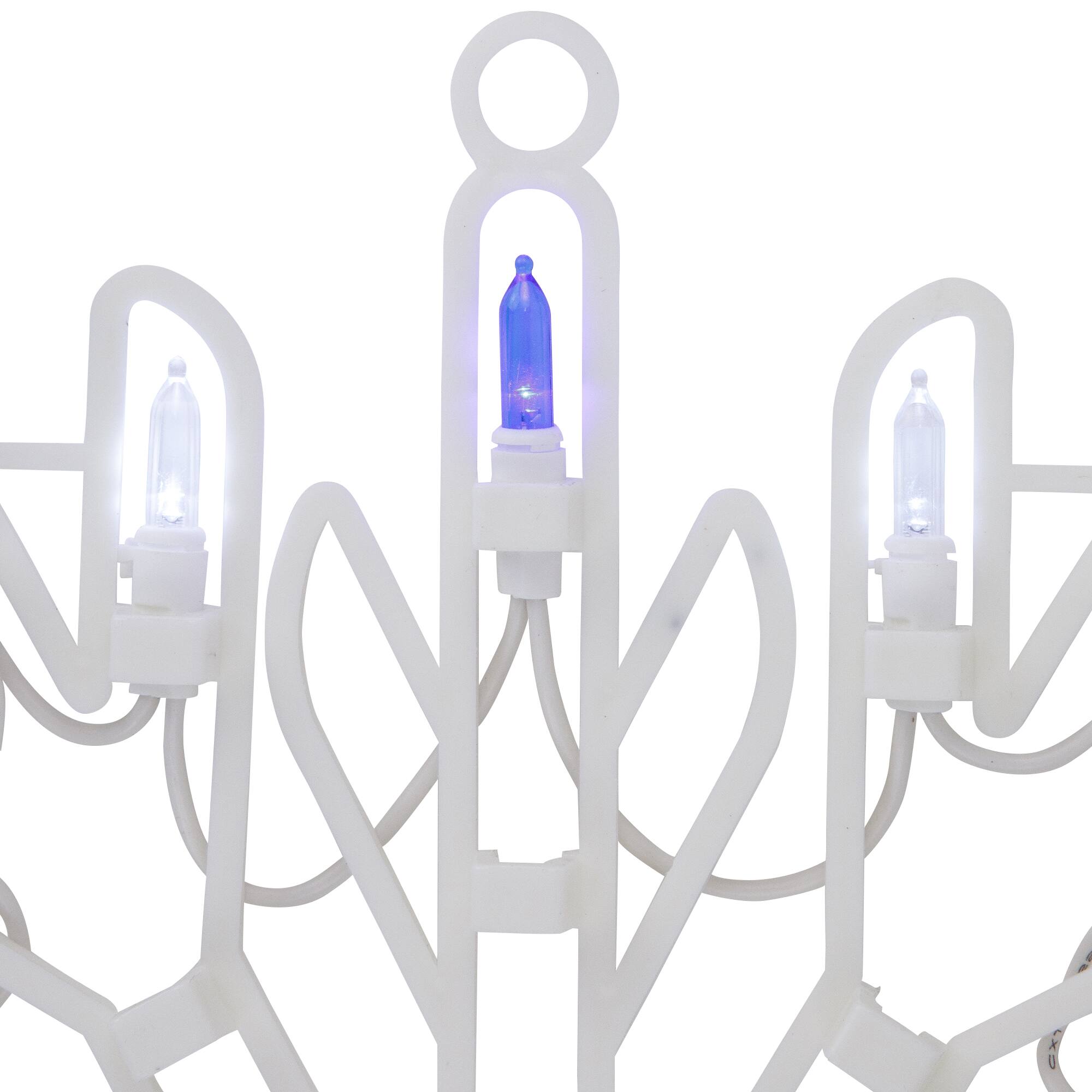 Alt View 4. Northlight - LED Lighted Snowflake Window Silhouette Christmas Decoration - 16" - Pure White and Blue - White.