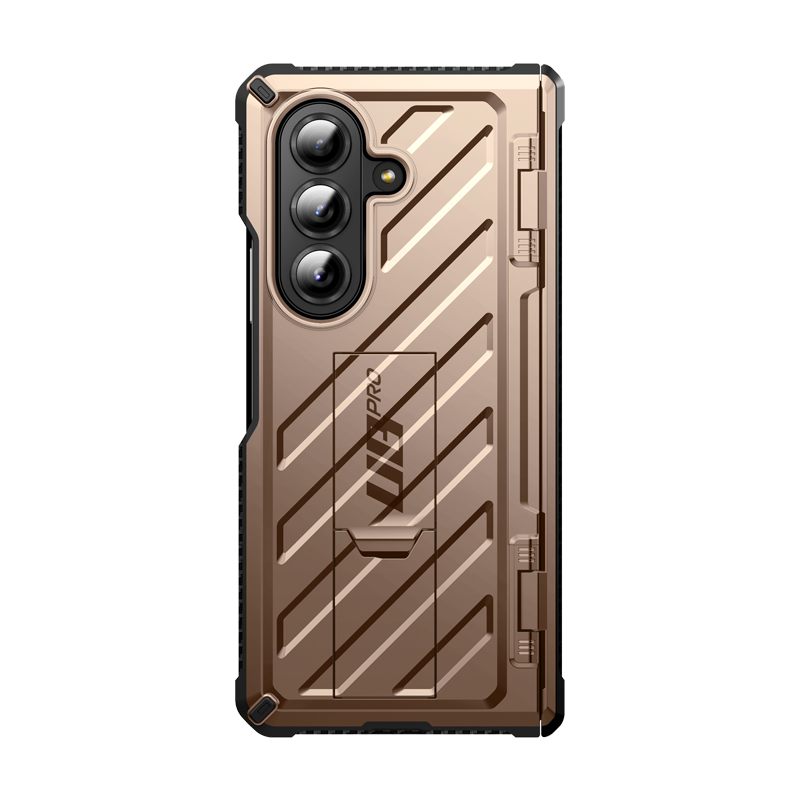 Front. SUPCASE - Galaxy Z Fold7 Unicorn Beetle PRO Rugged Case - Gold - Gold.