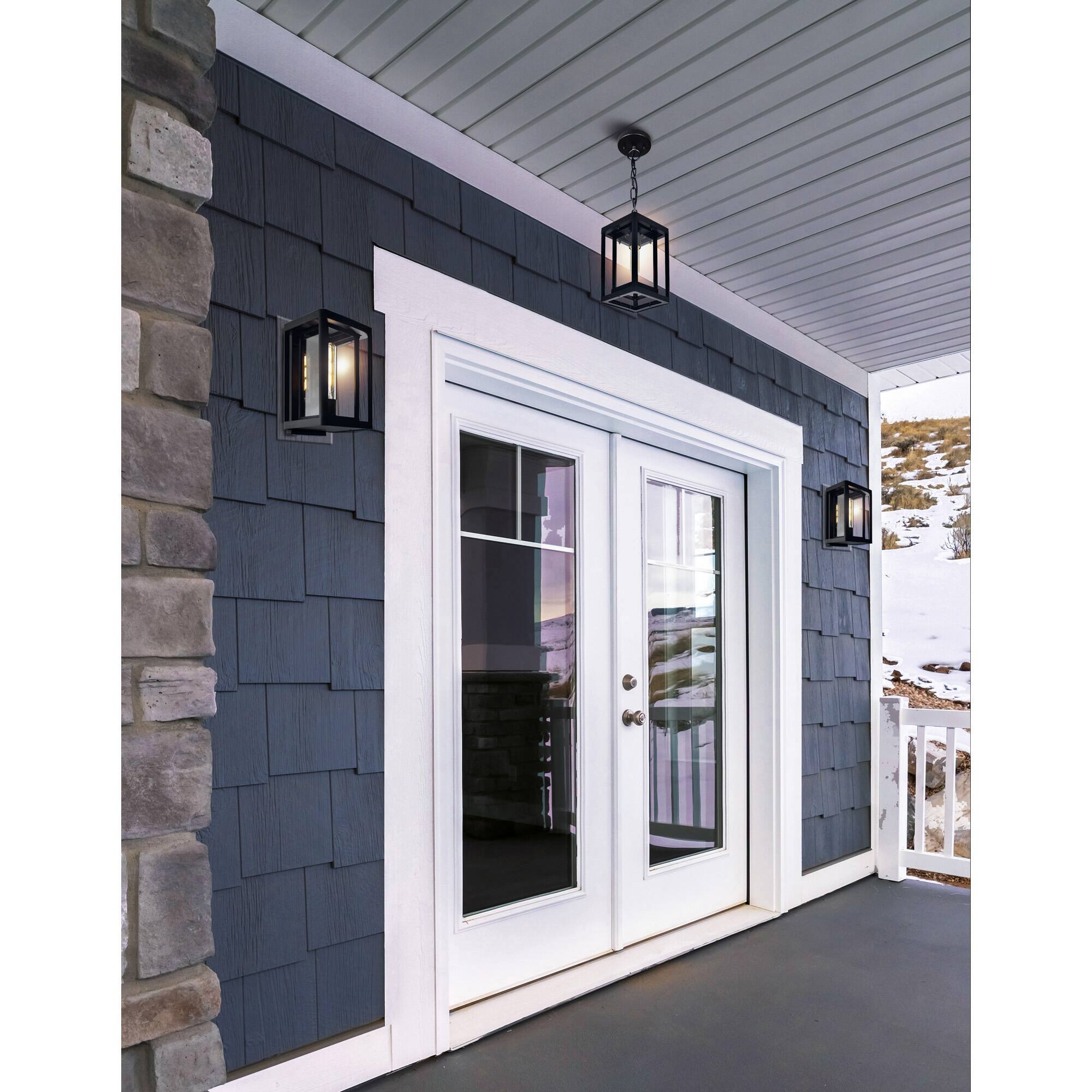 Alt View 2. CWI Lighting - Mulvane 1 Light Black Outdoor Hanging Light - Black.