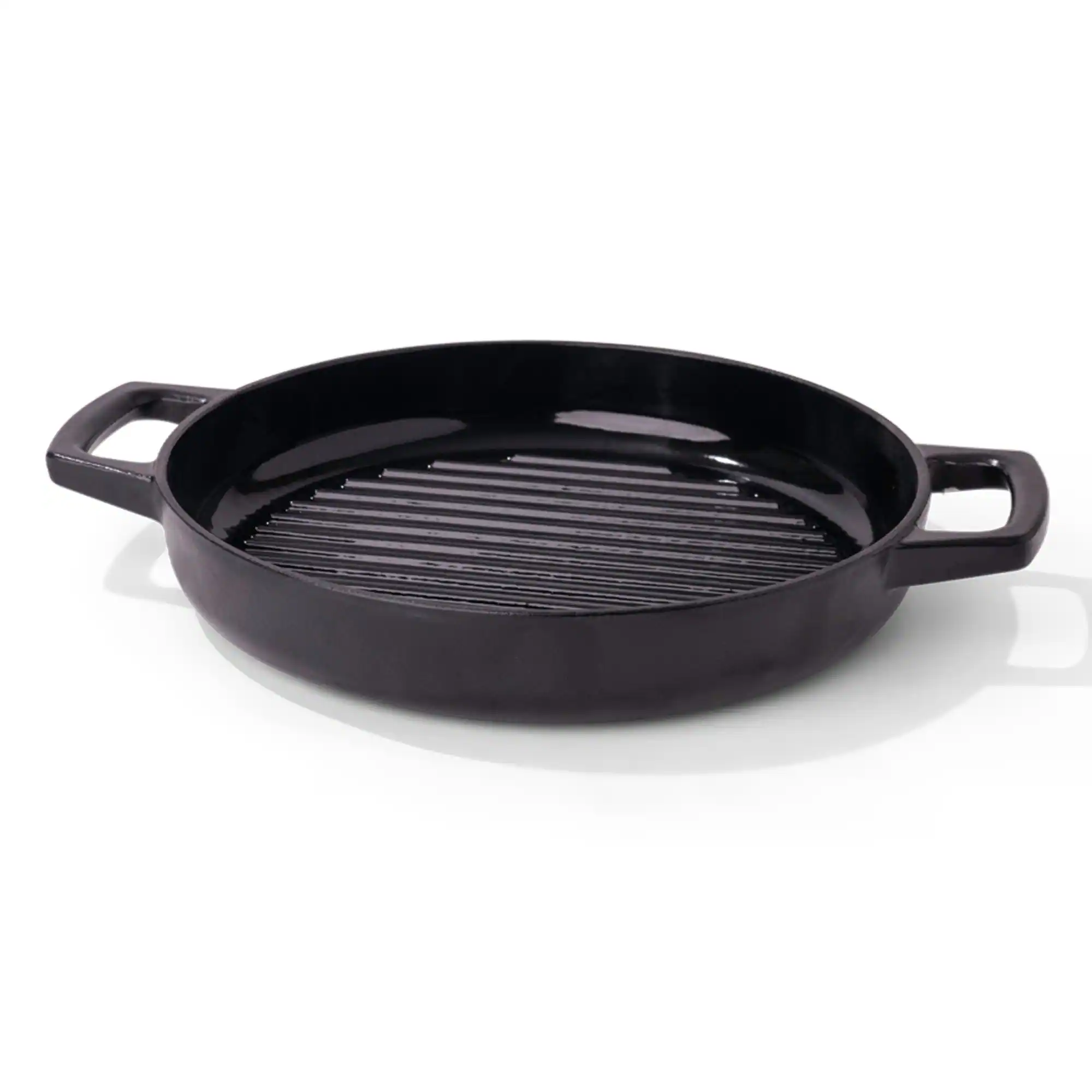 Front. Alva - Alva Nori Enameled Cast Iron Grill Pan 11" - Nonstick, Oven Safe and Toxin-Free Cookware - Black.