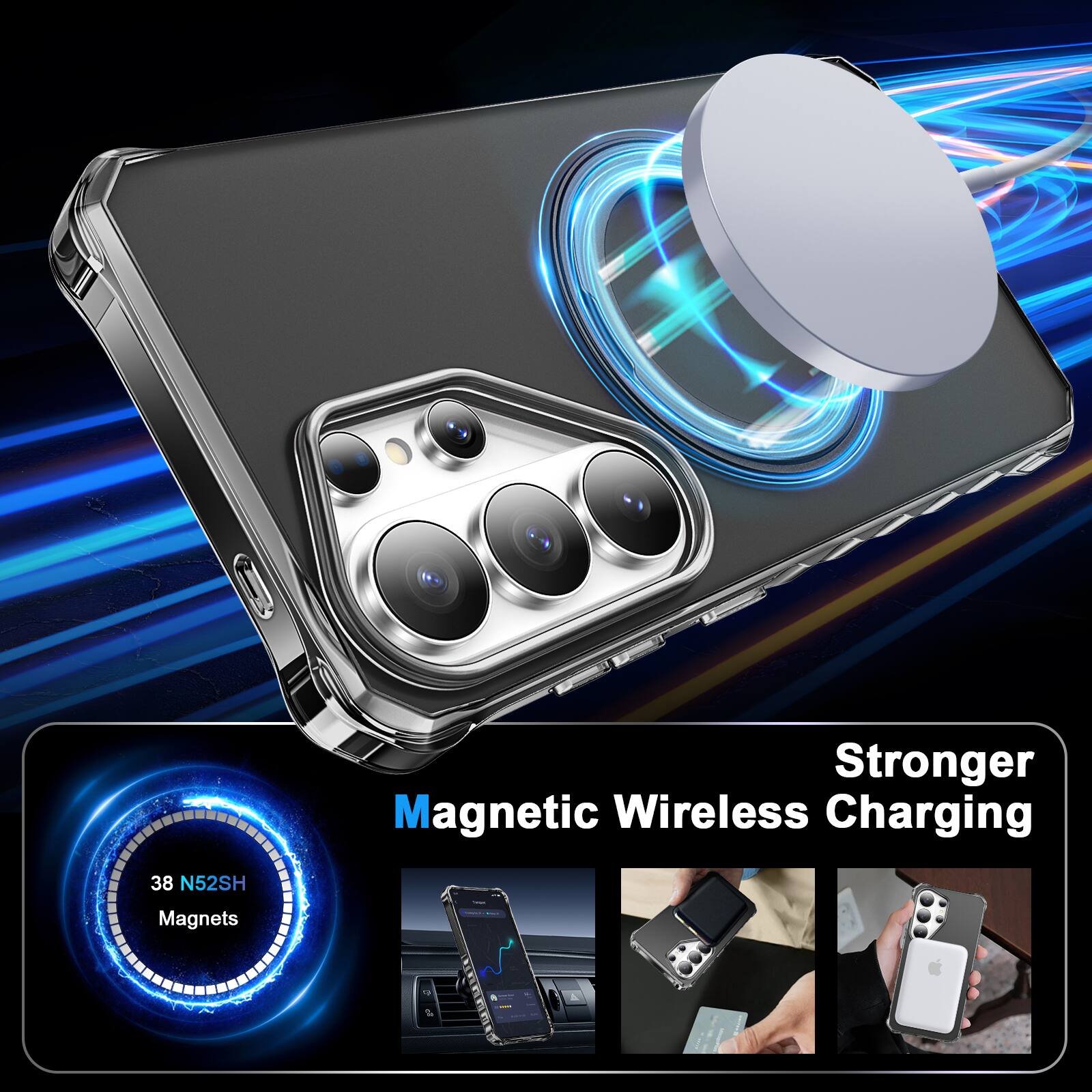 Stronger Magnetic Wireless Charging  
38 N52SH Magnets