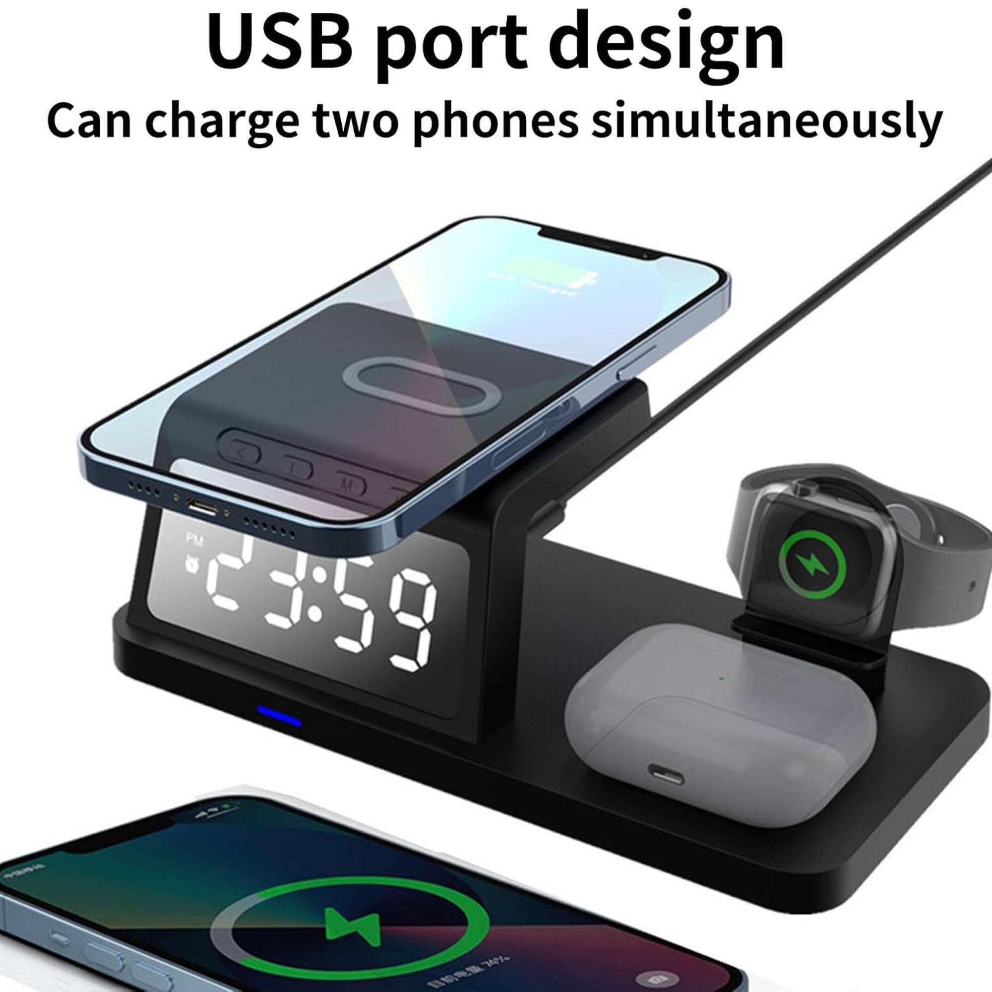 USB port design  
Can charge two phones simultaneously