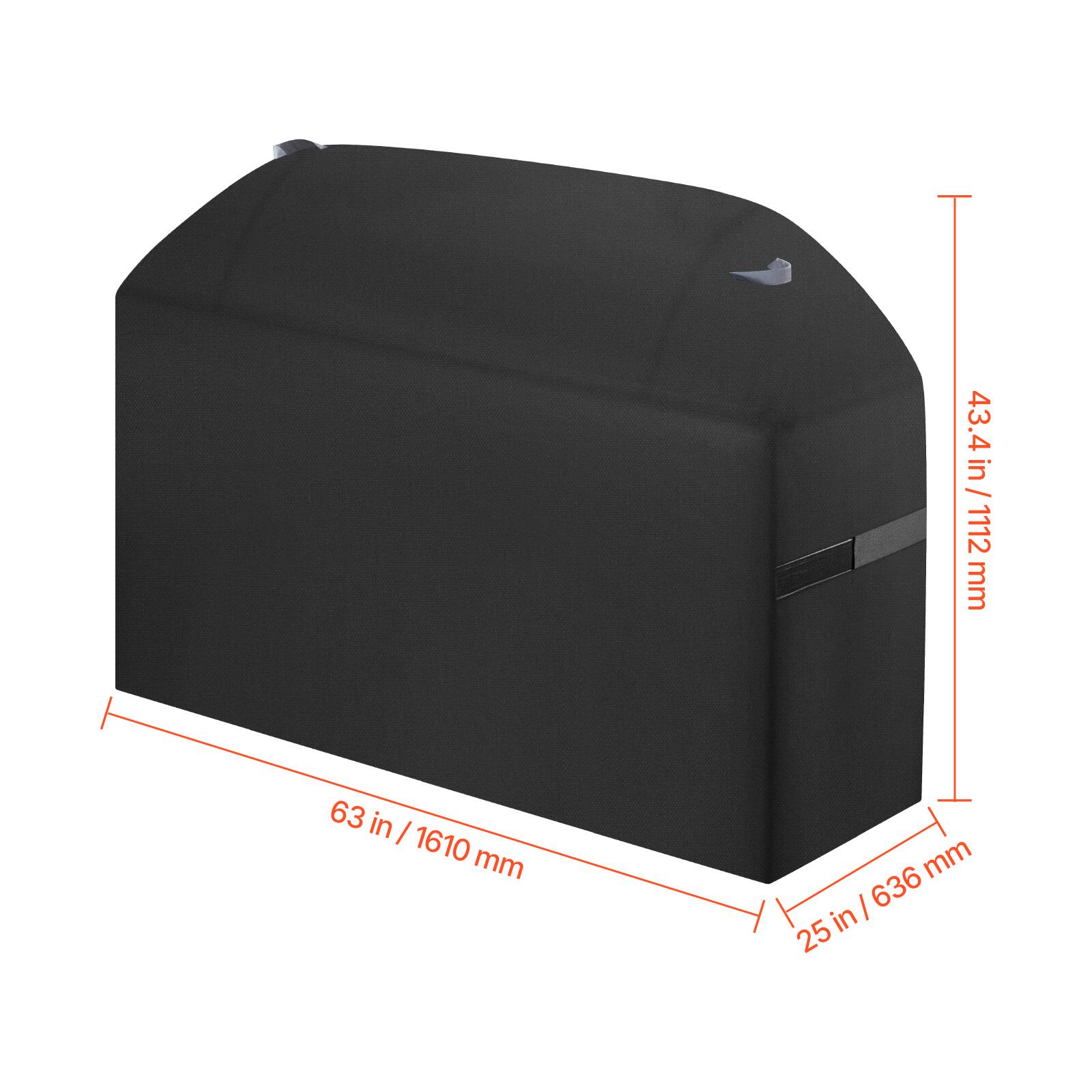 43.4 in / 1112 mm  
63 in / 1610 mm  
25 in / 636 mm