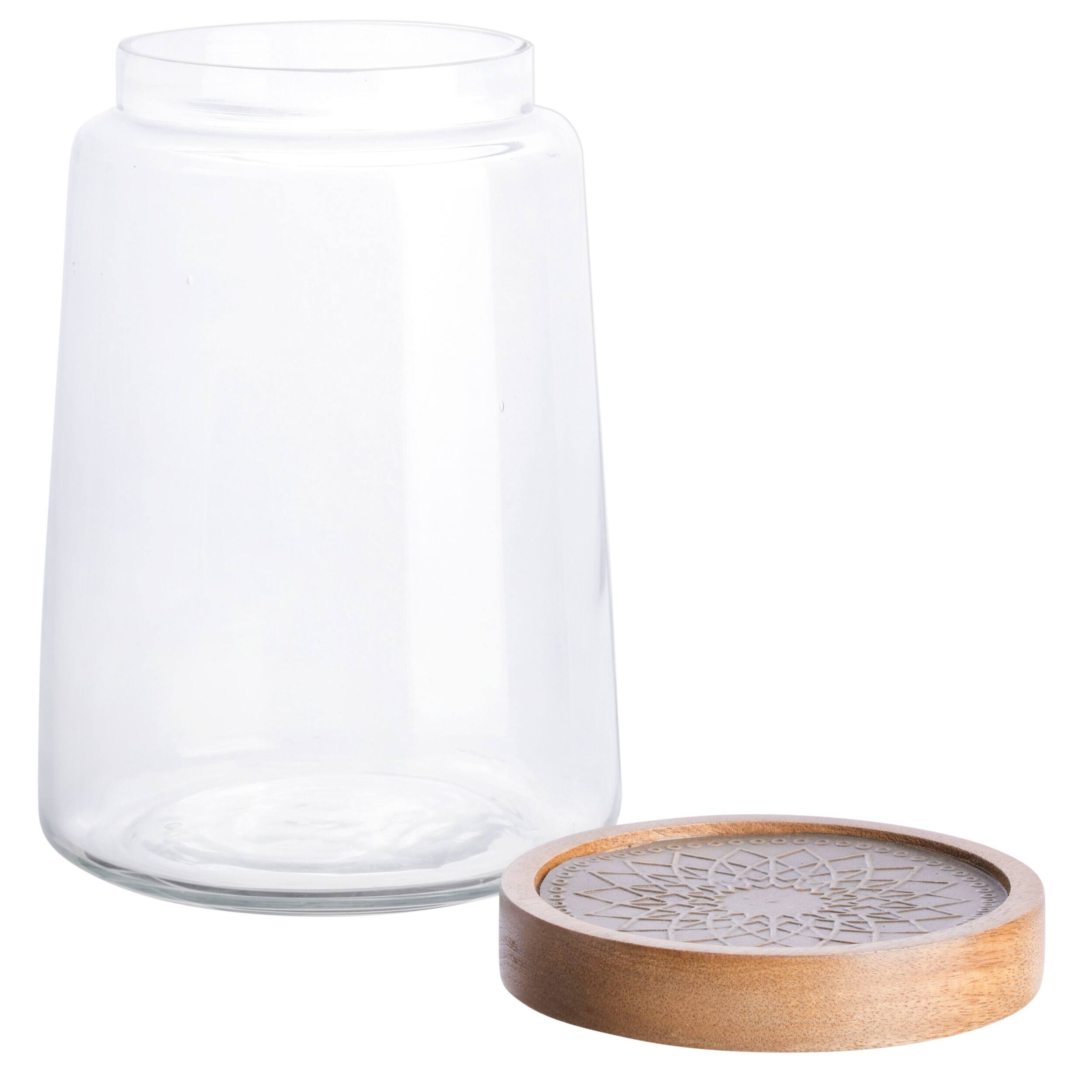 Alt View 2. Gibson - Cravings By Chrissy Teigen 5.75 Inch Glass Canister with Wood Lid - Clear.