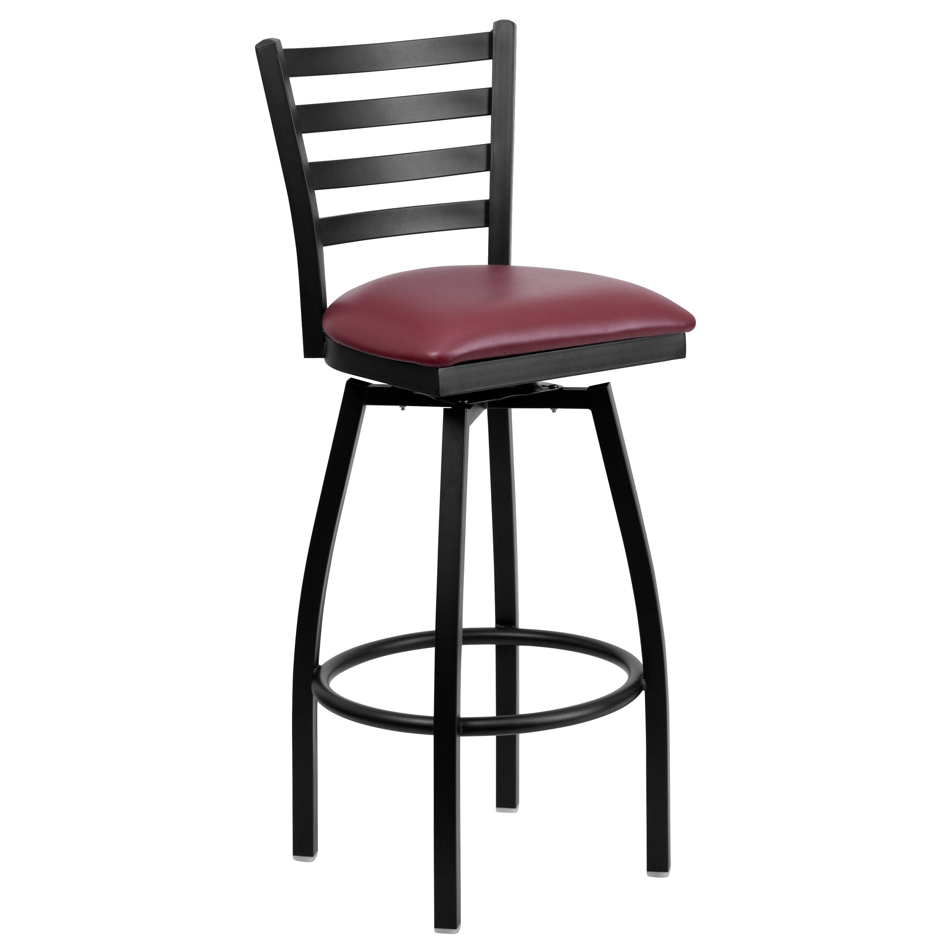 Burgundy Vinyl Seat/Black Metal Frame