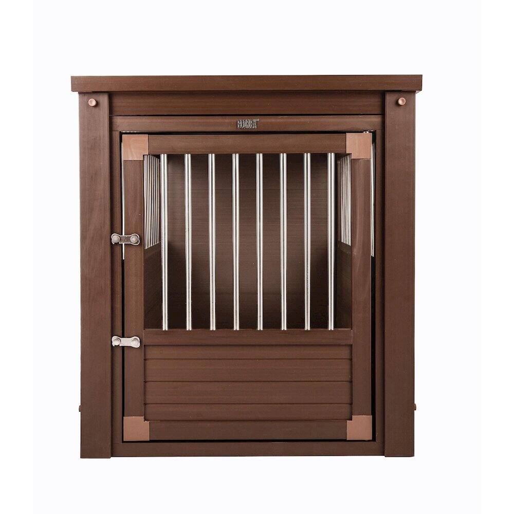 Left. New Age Pet - ECOFLEX Dog Crate End Table - Russet X-Large.