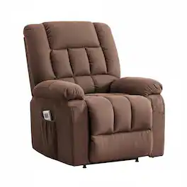 AOITUN - Oversized Power Lift Recliner Chair for Seniors, Heated Vibration Massage Sofa with Remote, Fabric Padded Seat with USB - Brown