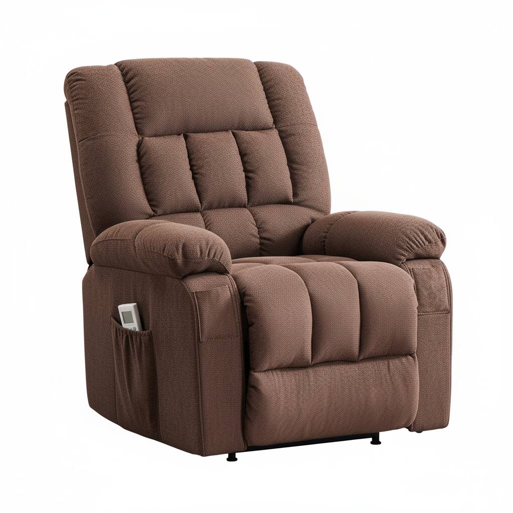 Front. AOITUN - Oversized Power Lift Recliner Chair for Seniors, Heated Vibration Massage Sofa with Remote, Fabric Padded Seat with USB - Brown.