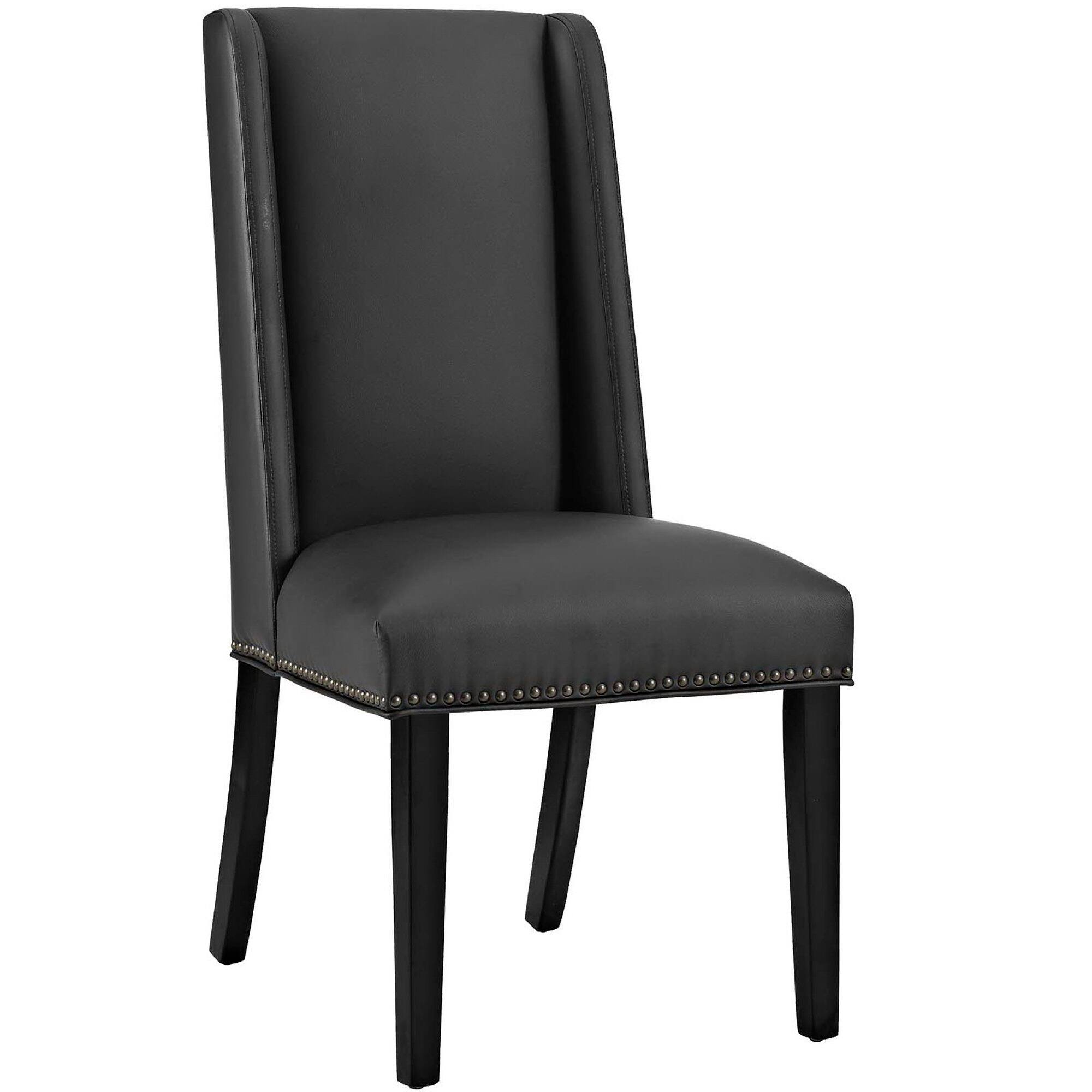 Angle. Modway - Baron Vinyl Dining Chair Set of 4 by Modway - Black.