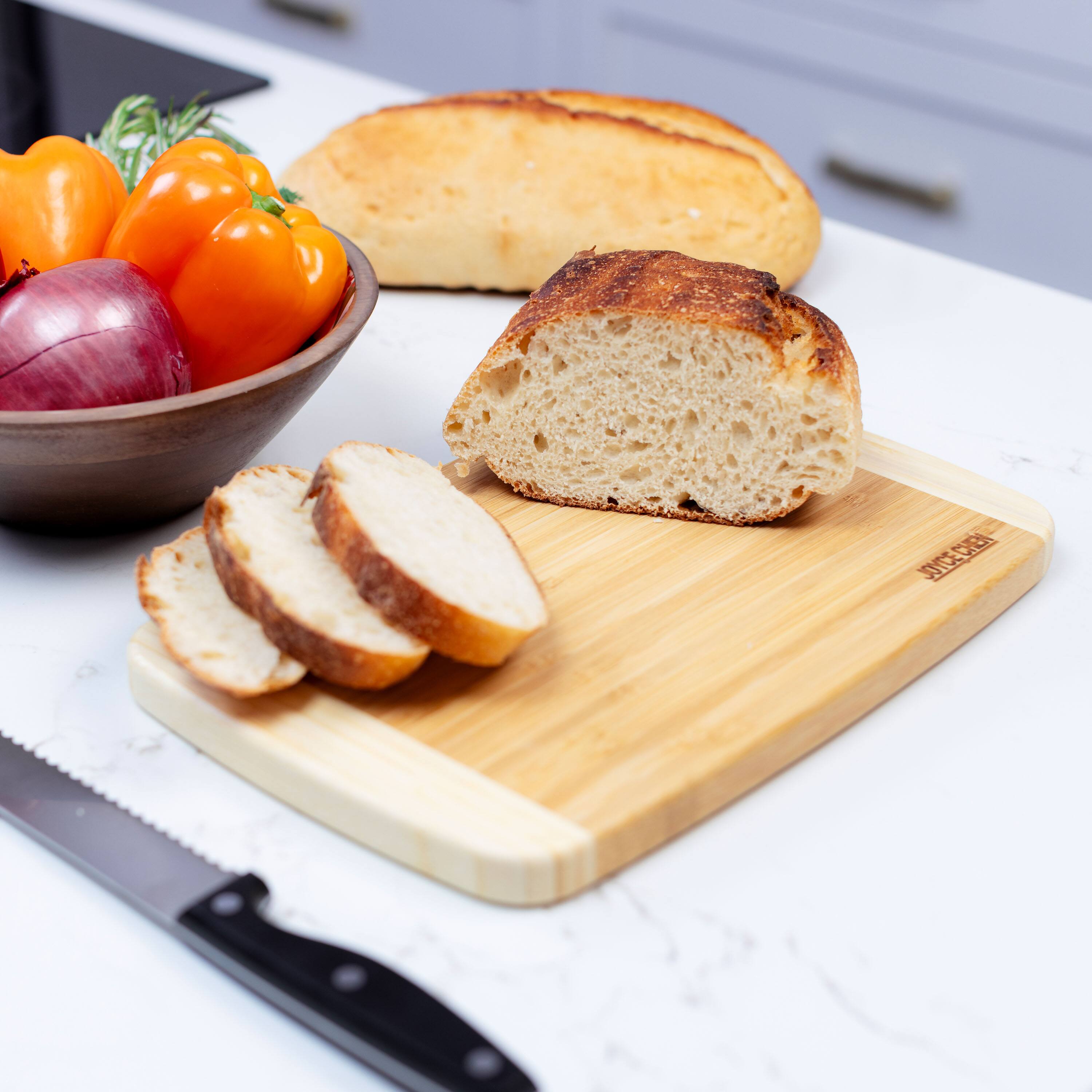 Alt View 2. Escali - Joyce Chen Large Burnished Bamboo Cutting Board, 10x15-Inch - Natural.