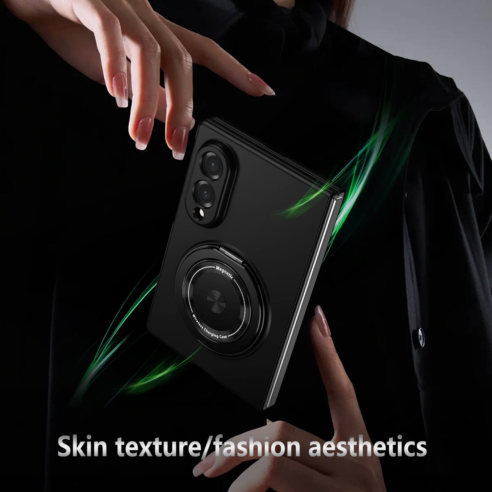 Magnetic Wireless Charging Case  
Skin texture/fashion aesthetics