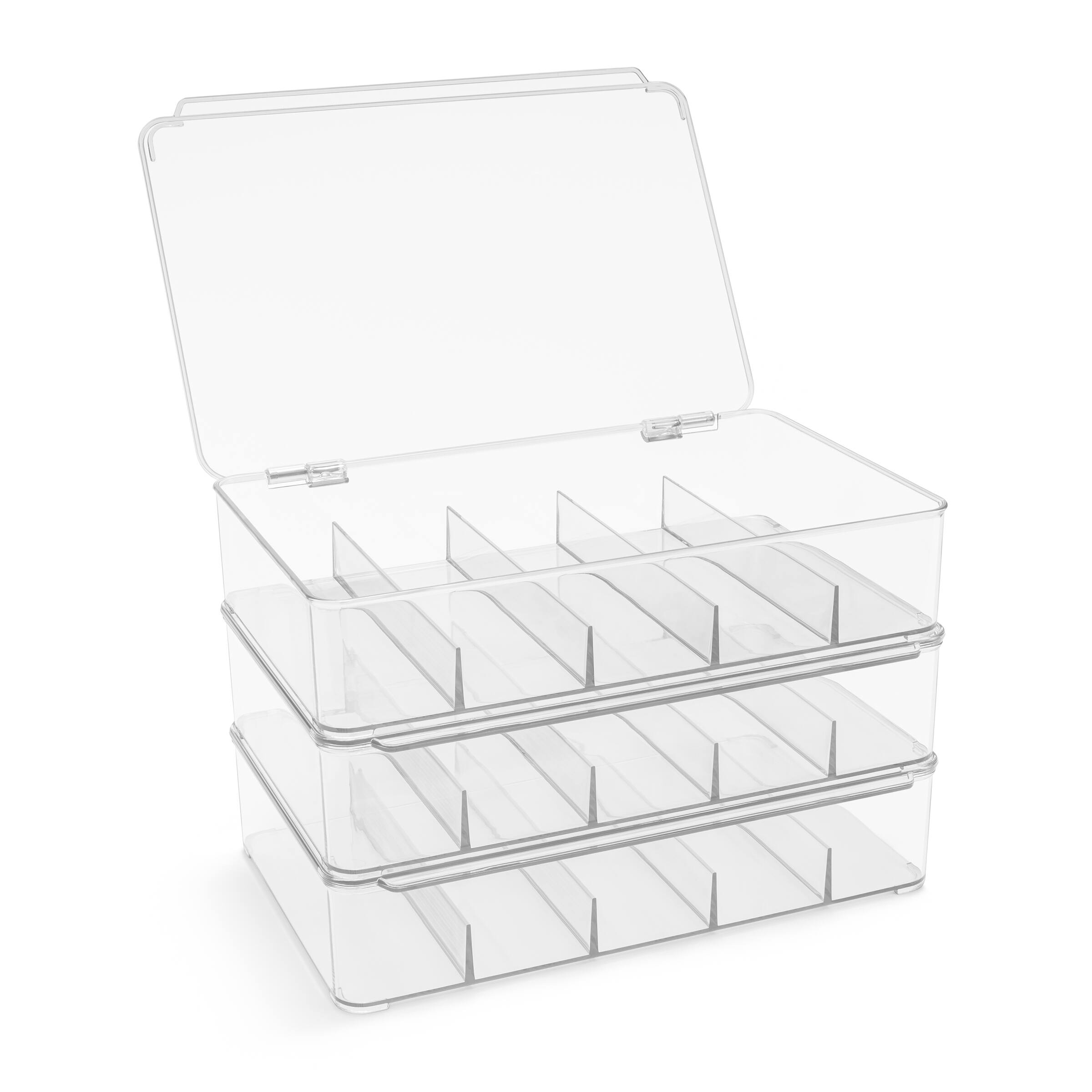 Alt View 10. Sorbus - Sorbus Lego Storage Case - Plastic Stackable Organizers and Storage Container for Sorting Jewelry, Small Toys, Blocks - Clear 3 Pack.