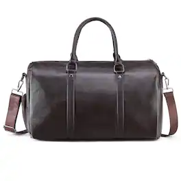 Unique Bargains - Leather Travel Duffle Bag for Men Women Stylish Water-Repellent Overnight Bag W/Shoe Pouch for Business Sport Gym - Brown