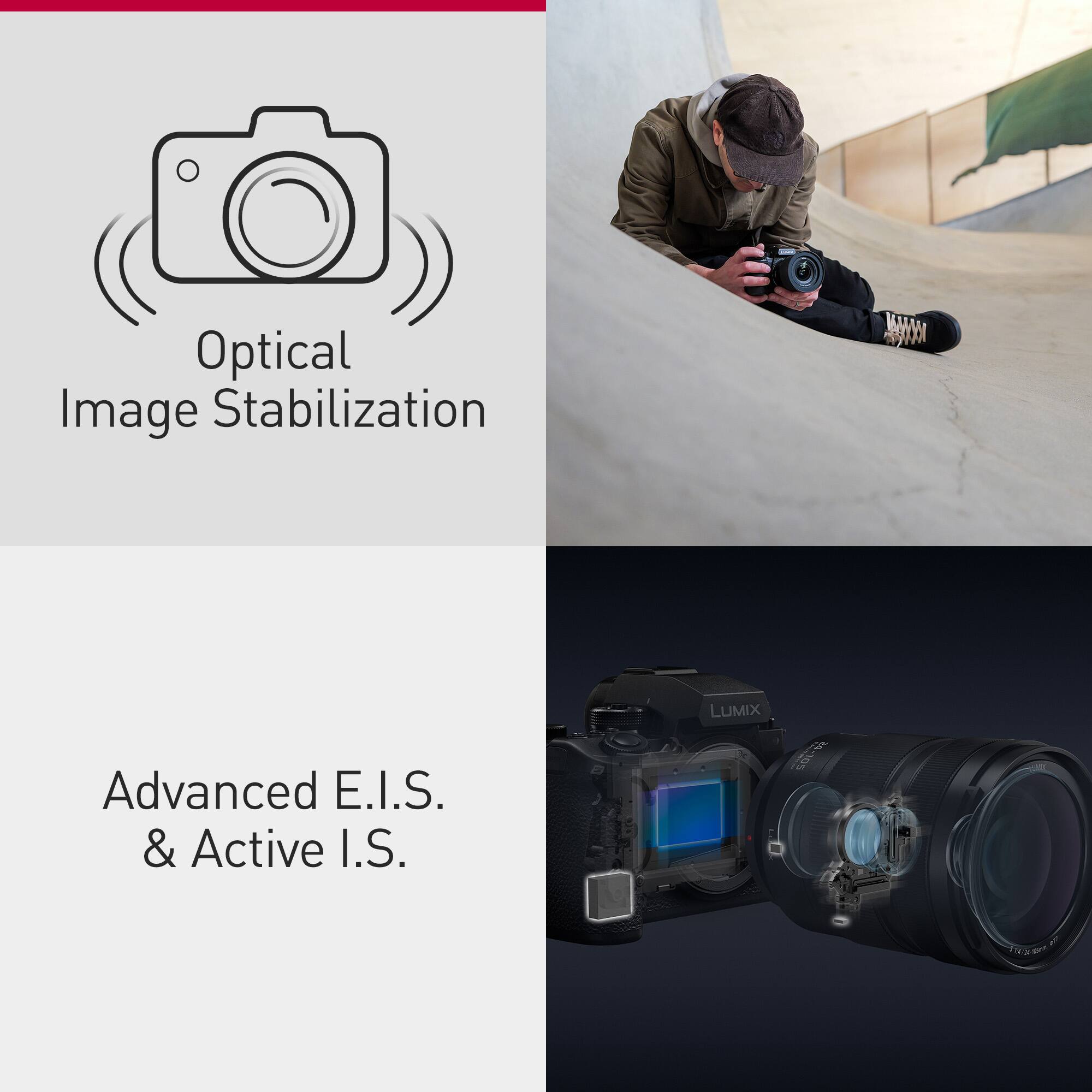 Optical Image Stabilization, Advanced E.I.S. & Active I.S. LUMIX 1