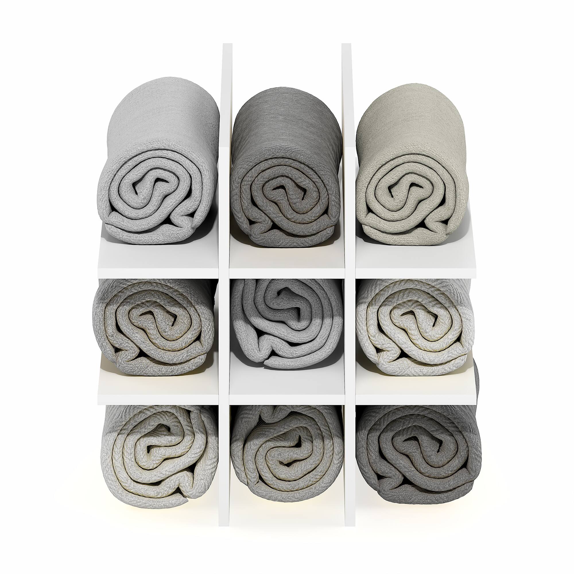 Alt View 4. Furinno - CUBICLE Cube Insert, 9-Compartment Storage Cube Insert, Triple Thick Cube Fit, for Organizers - White.