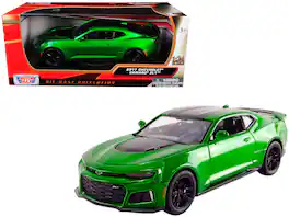 2017 Chevrolet Camaro ZL1 Metallic Green 1/24 Diecast Car Model by Motormax