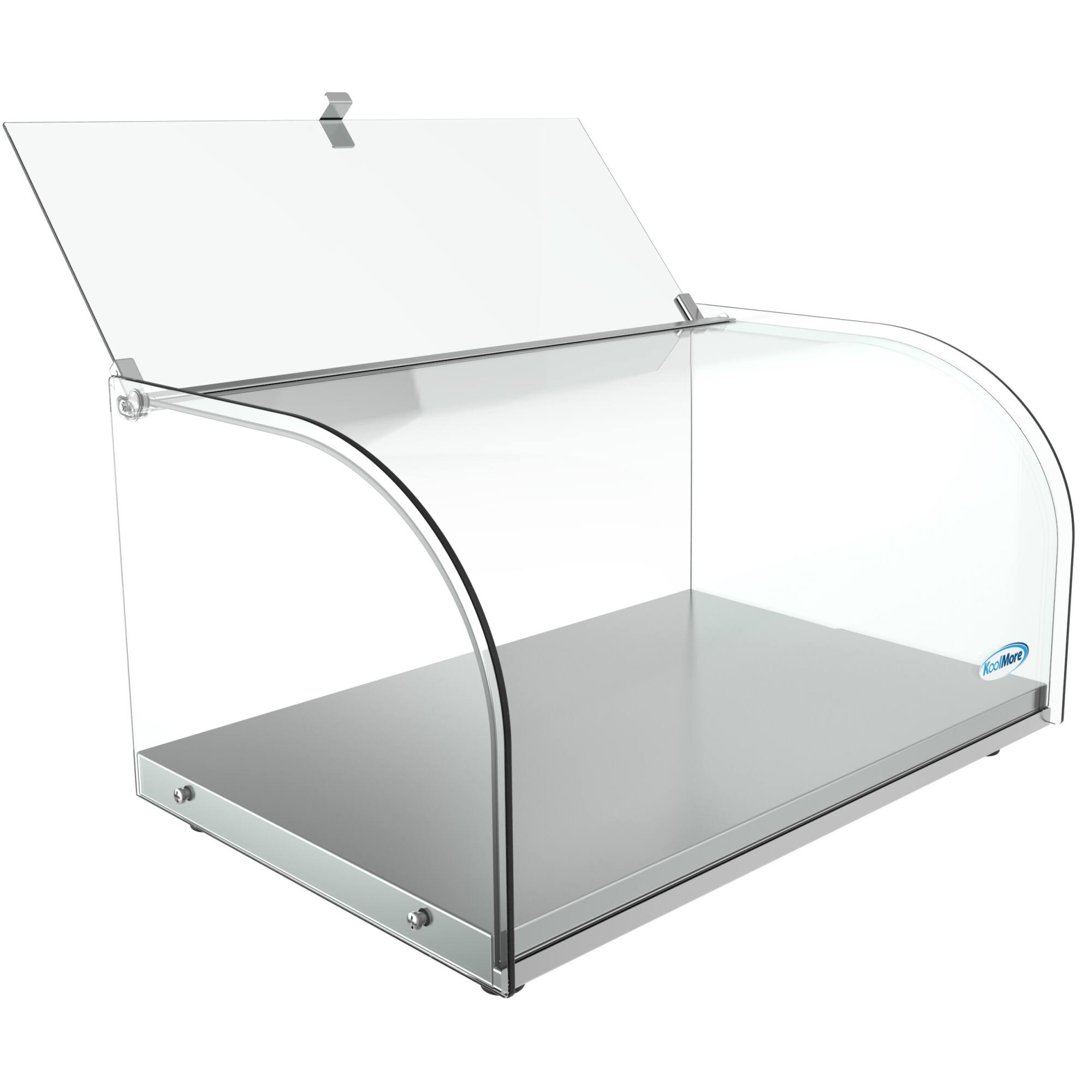 Alt View 3. Koolmore - 22 in. Countertop Bakery Display Case with Front Curved Glass and Rear Door, 0.9 cu. ft. DC-1C - Silver.