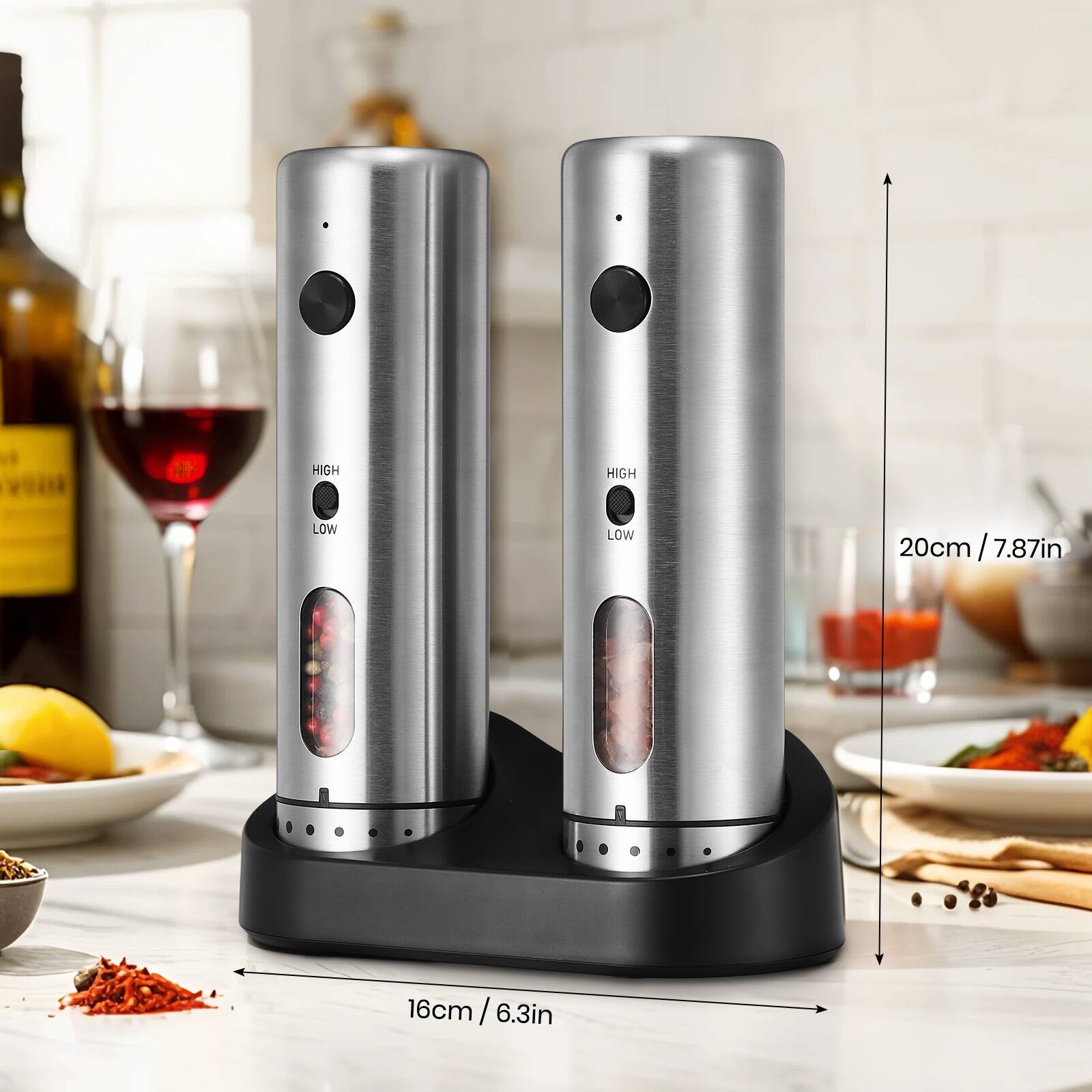 M HIGH HIGH LOW LOW  
20cm / 7.87in  
16cm / 6.3in