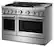 Left. KitchenAid - 48 in. Wide 6 burner 6 Burner Commercial-Dual Fuel Range with Griddle - Stainless Steel.