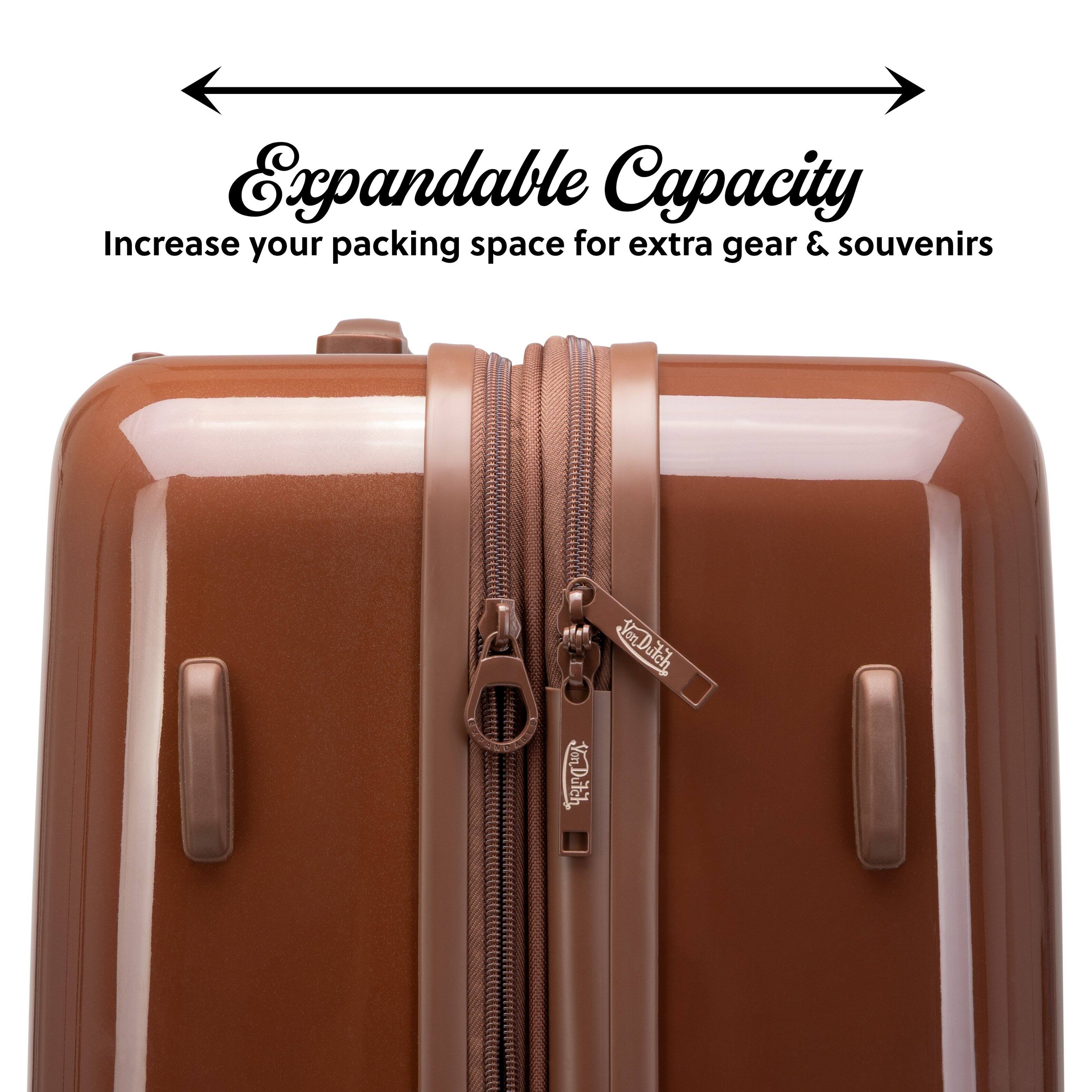 Expandable Capacity  
Increase your packing space for extra gear & souvenirs  
Von Dutch