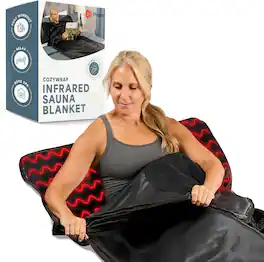 LifePro - Infrared Sauna Blanket Portable Full Body Sauna Blanket with Dual Zone Heat and Thermal Wraps - Black