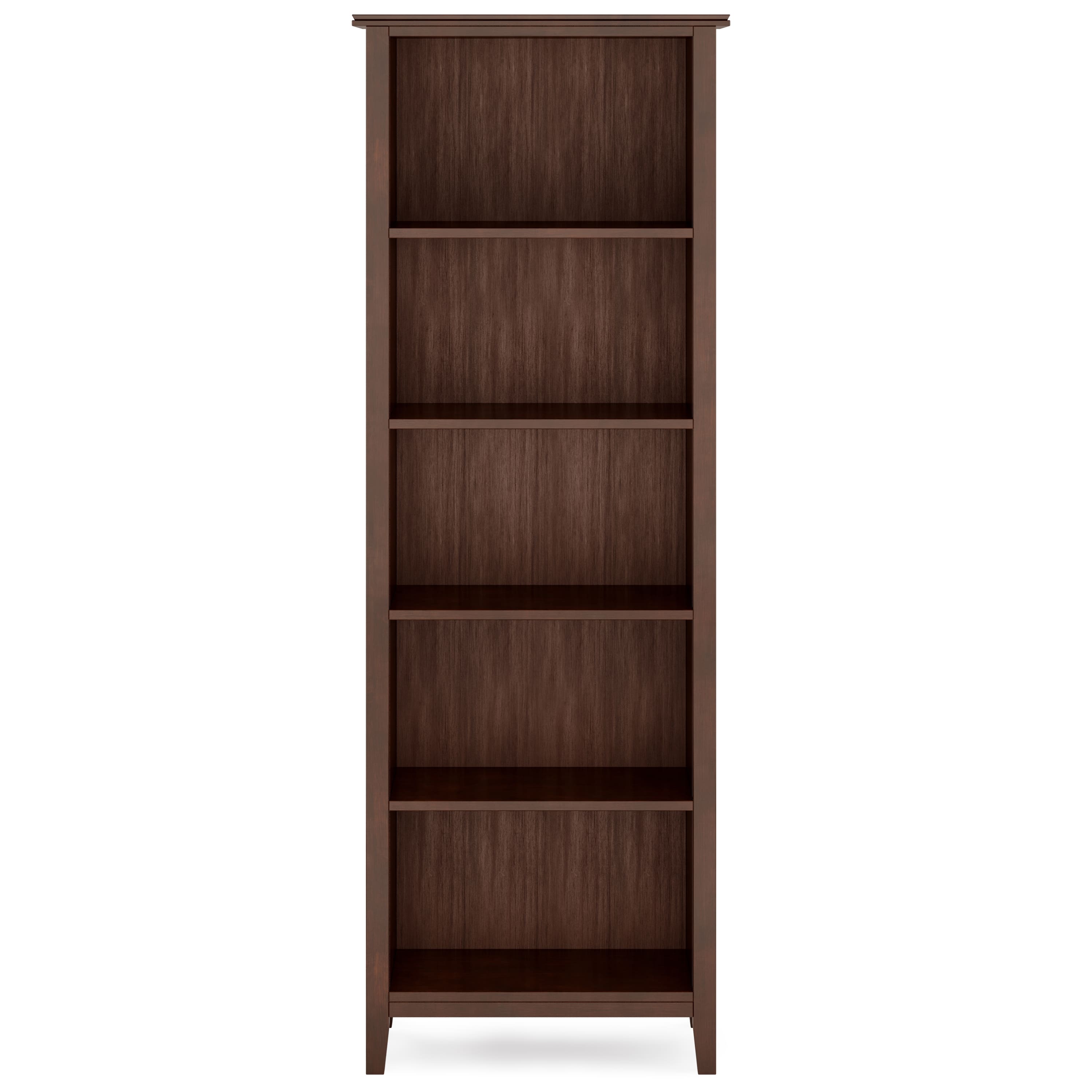 Left. Simpli Home - Artisan 5 Shelf Bookcase - Russet Brown.