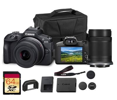 Canon EOS R50 Mirrorless Camera Dual Lens Kit 18 45mm 55 210mm Canon EOS R50 Mirrorless Camera Dual Lens Kit 18 45mm 55 210mm