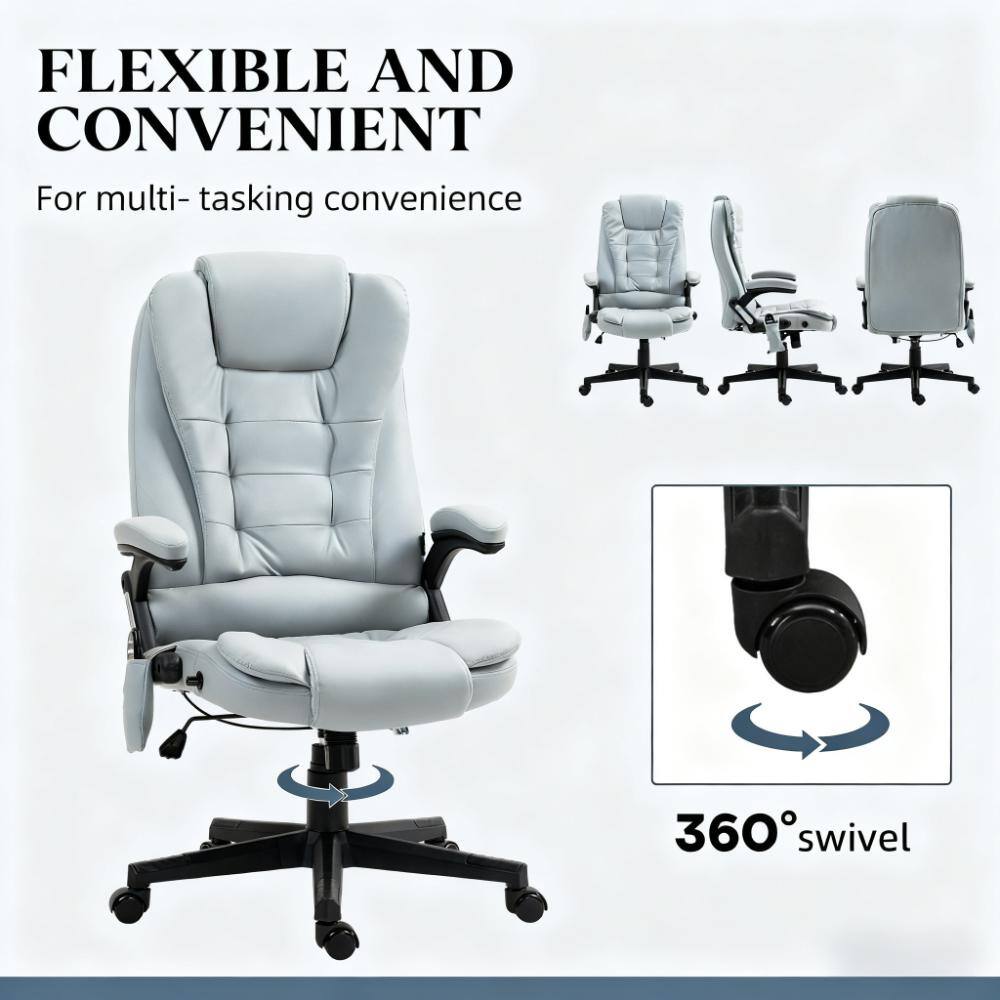 Forest'nSky Massage Desk Chair,Vibrating Massage Office Chair with Heat  with Reclining Backrest Light Gray WBS-647 - Best Buy