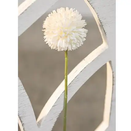 Front. BreeBe - Pompom Stem - 11" - White - White.