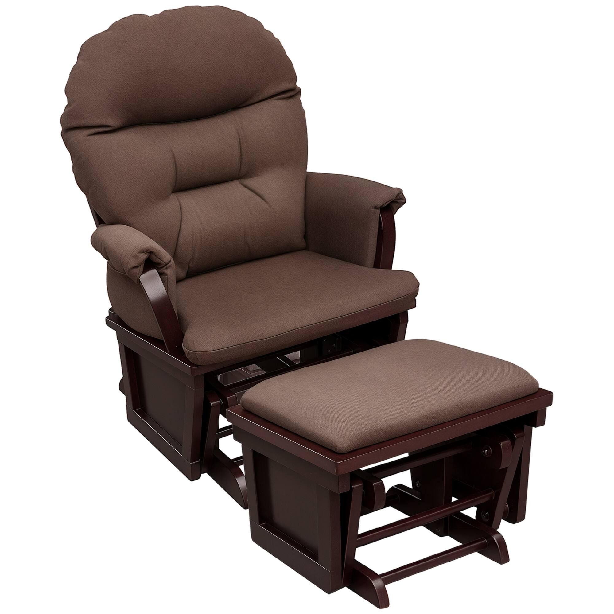 Homcom - Nursery Glider Rocking Chair with Ottoman - Brown