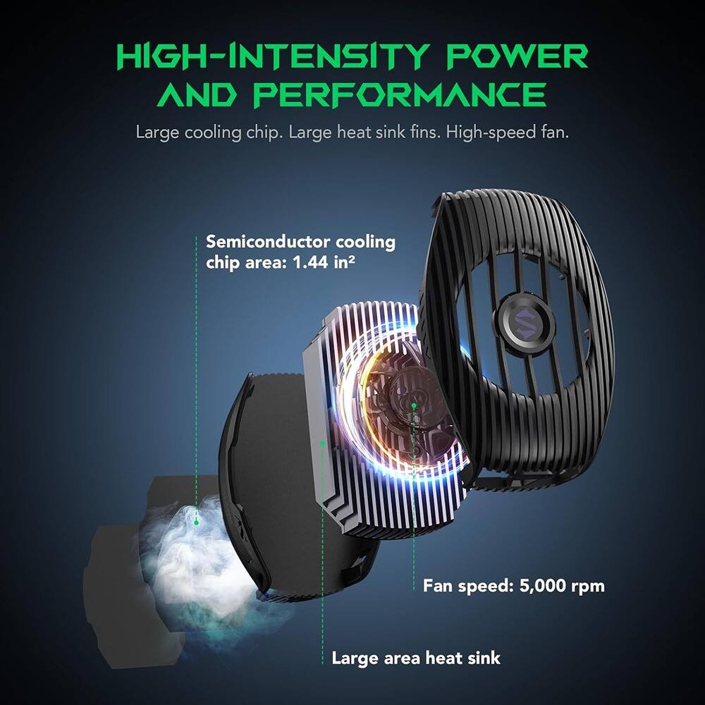 HIGH-INTENSITY POWER AND PERFORMANCE  
Large cooling chip. Large heat sink fins. High-speed fan.  

Semiconductor cooling chip area: 1.44 in²  
Fan speed: 5,000 rpm  
Large area heat sink