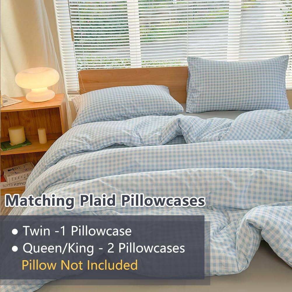 Paradigms Interiors Comforter Set Light Gingham Bedding Sets Grid Bed 2 ...