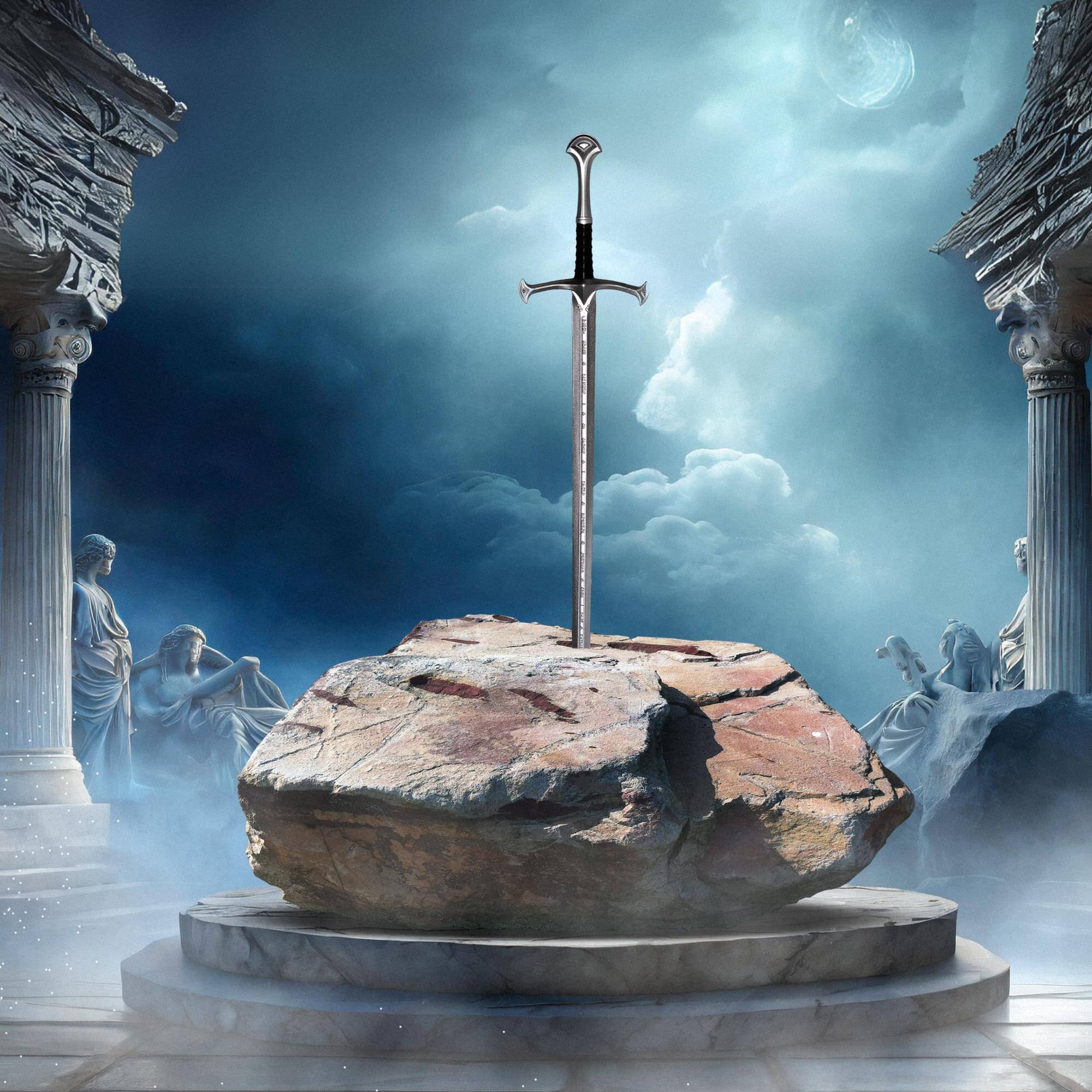 Alt View 2. Underwraps - Sword with Curved Pommel 42 Inch Foam Adult Costume Accessory - Grey.