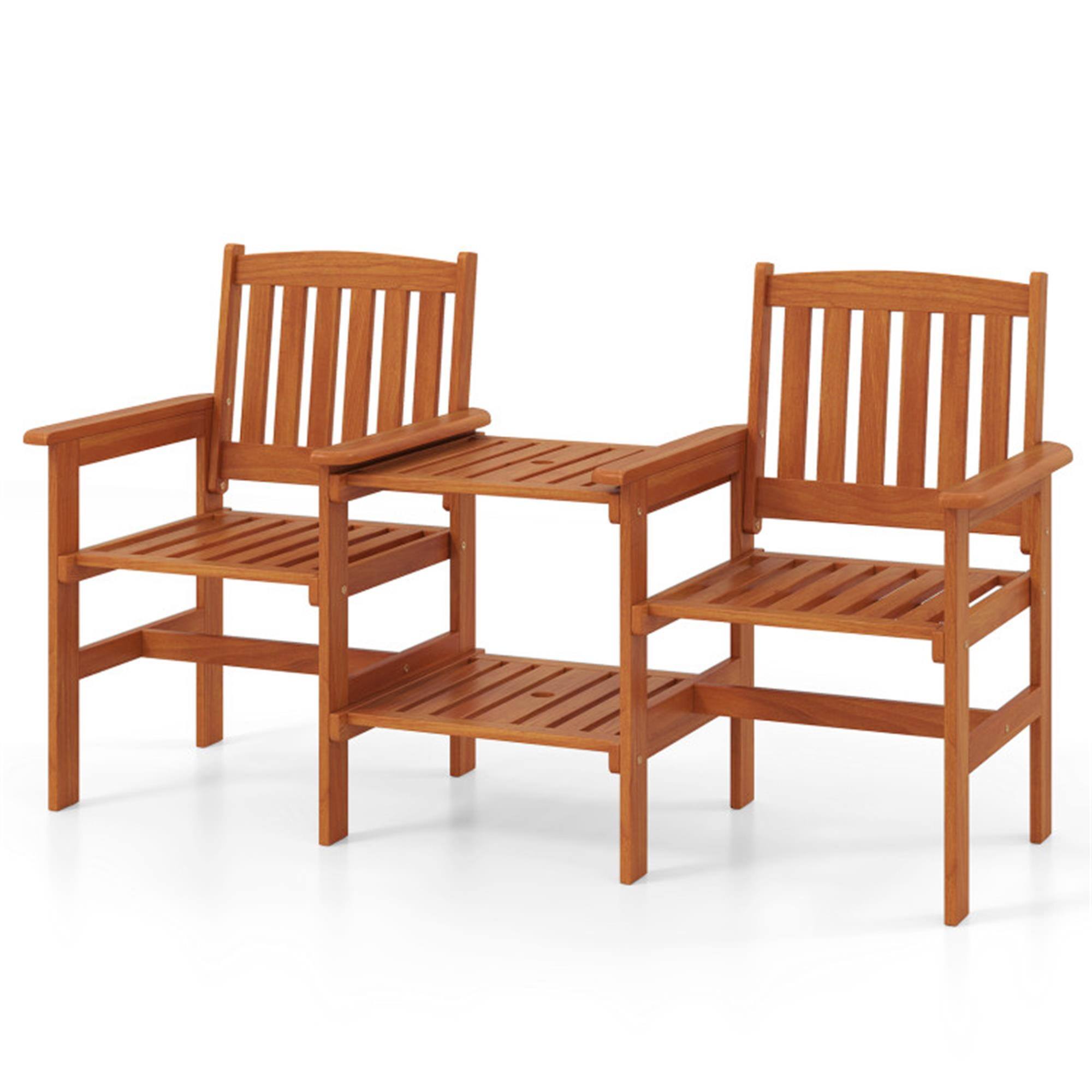 Front. Boyel Living - Brown 2Seater Outdoor Patio Furniture Set with 157 Inch Umbrella Hole 63-in L x 35-in W x 25-in H - Brown.