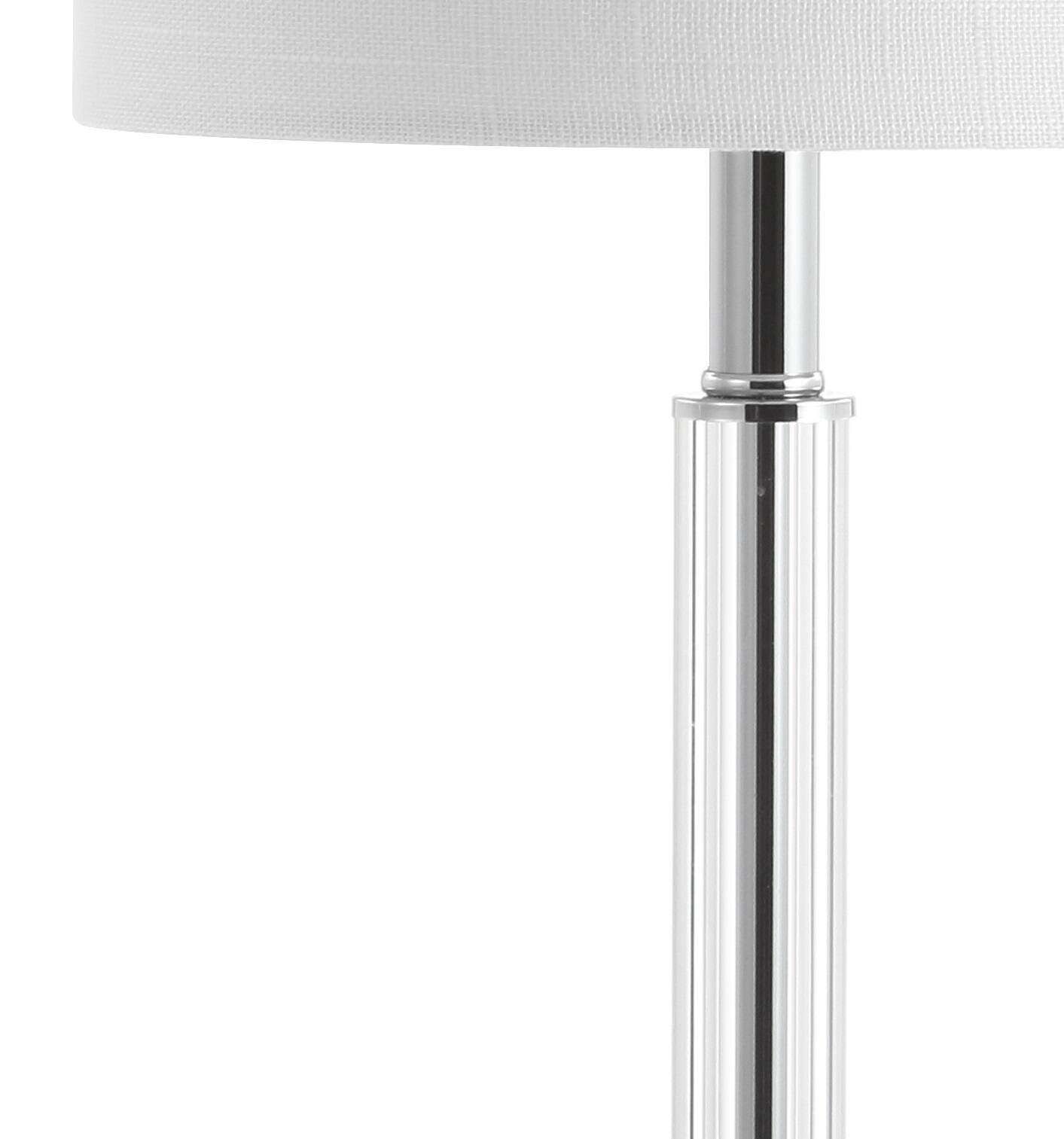 Alt View 4. Jonathan Y - Dana 19.5" Crystal Column/Metal LED Table Lamp, Clear - Clear.