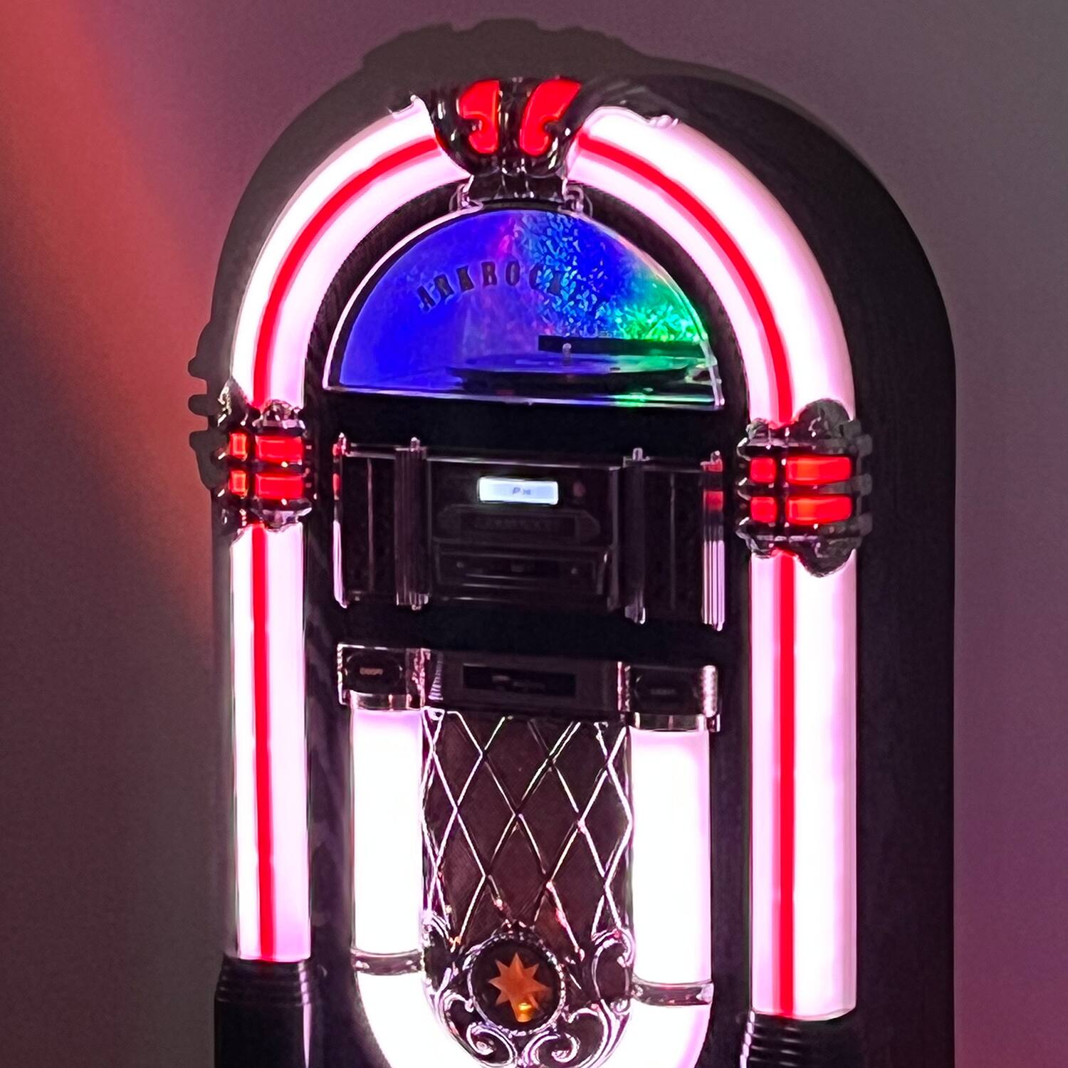 Alt View 2. Arkrocket - Arkrocket Taurus II Mid-size Jukebox Vinyl Record Player Retro Turntable - Black - Black.