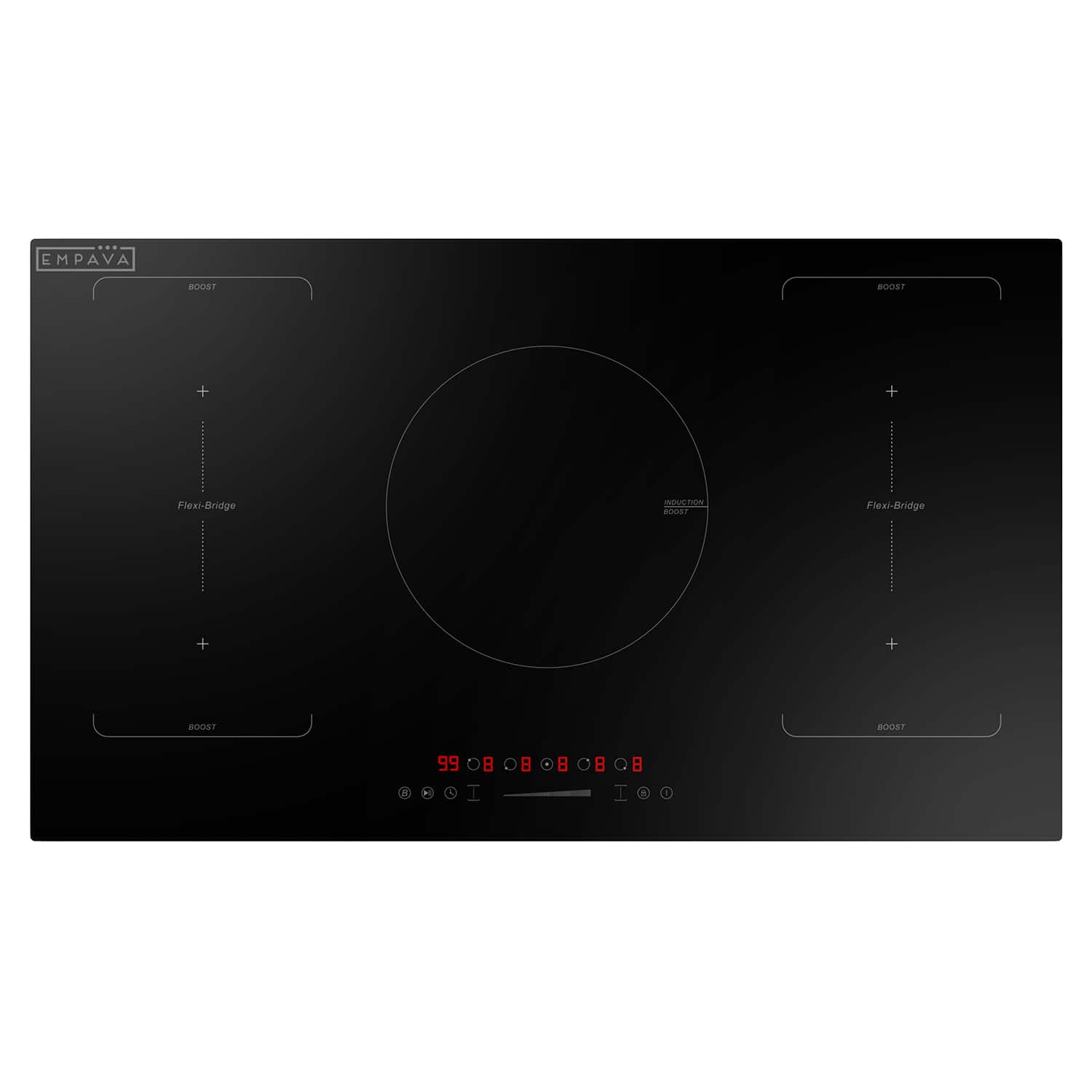Empava - 36 in. Built-In ETL-Certified 5 Burners Induction Cooktop - Black