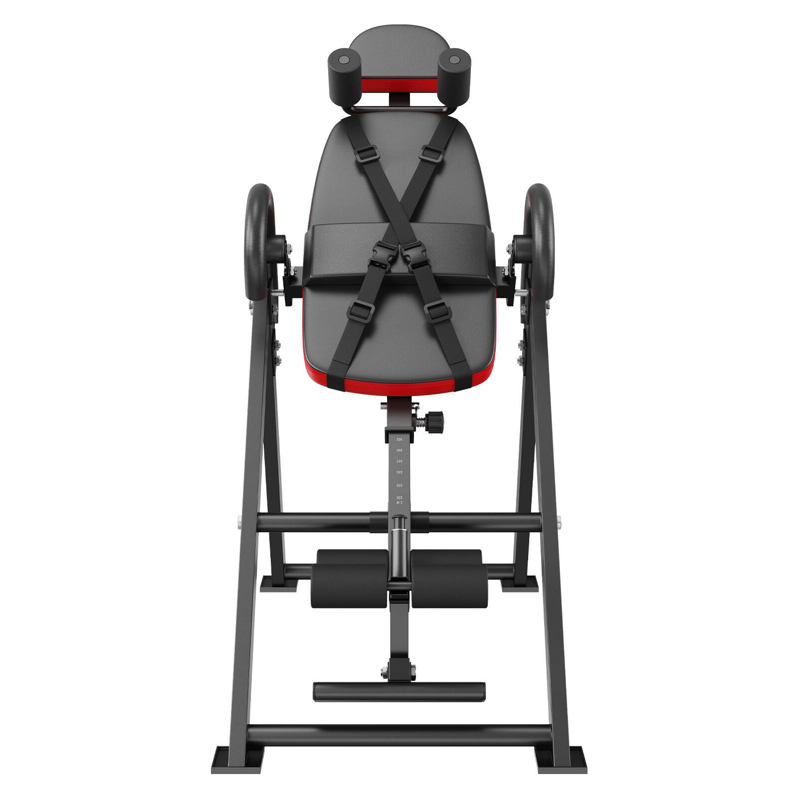 VEVOR - Inversion Table, 300 lbs Capacity Heavy Duty Inversion Table, Decompression Back Stretcher Machine - Red, black