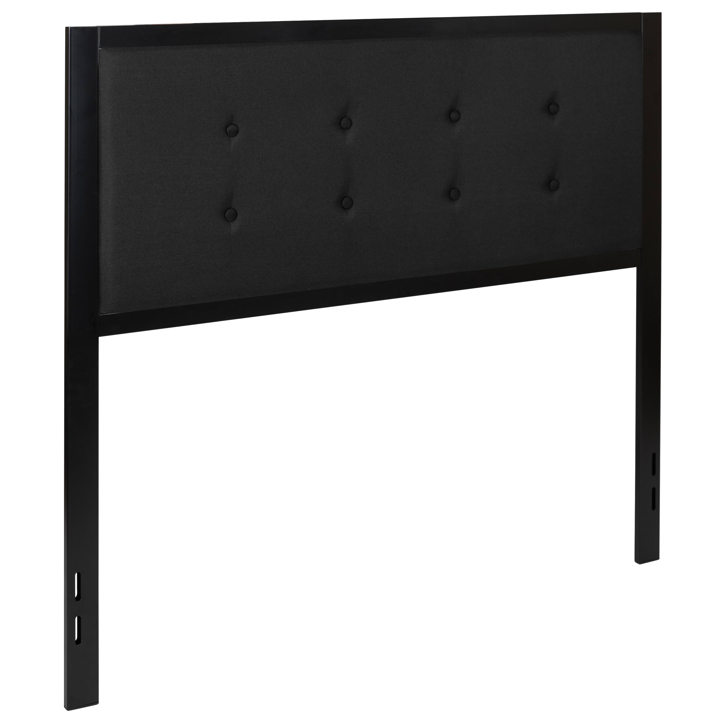 Alt View 1. Emma + Oliver - Upholstered Metal Panel Tufted Headboard - Modern Headboard - Black.