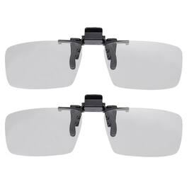 Unique Bargains - 2pcs Polarized Clip-on 3D Glasses, Passive Circular 3D Viewing Glasses Frame for Anaglyph Movies Theater Games TV - Black